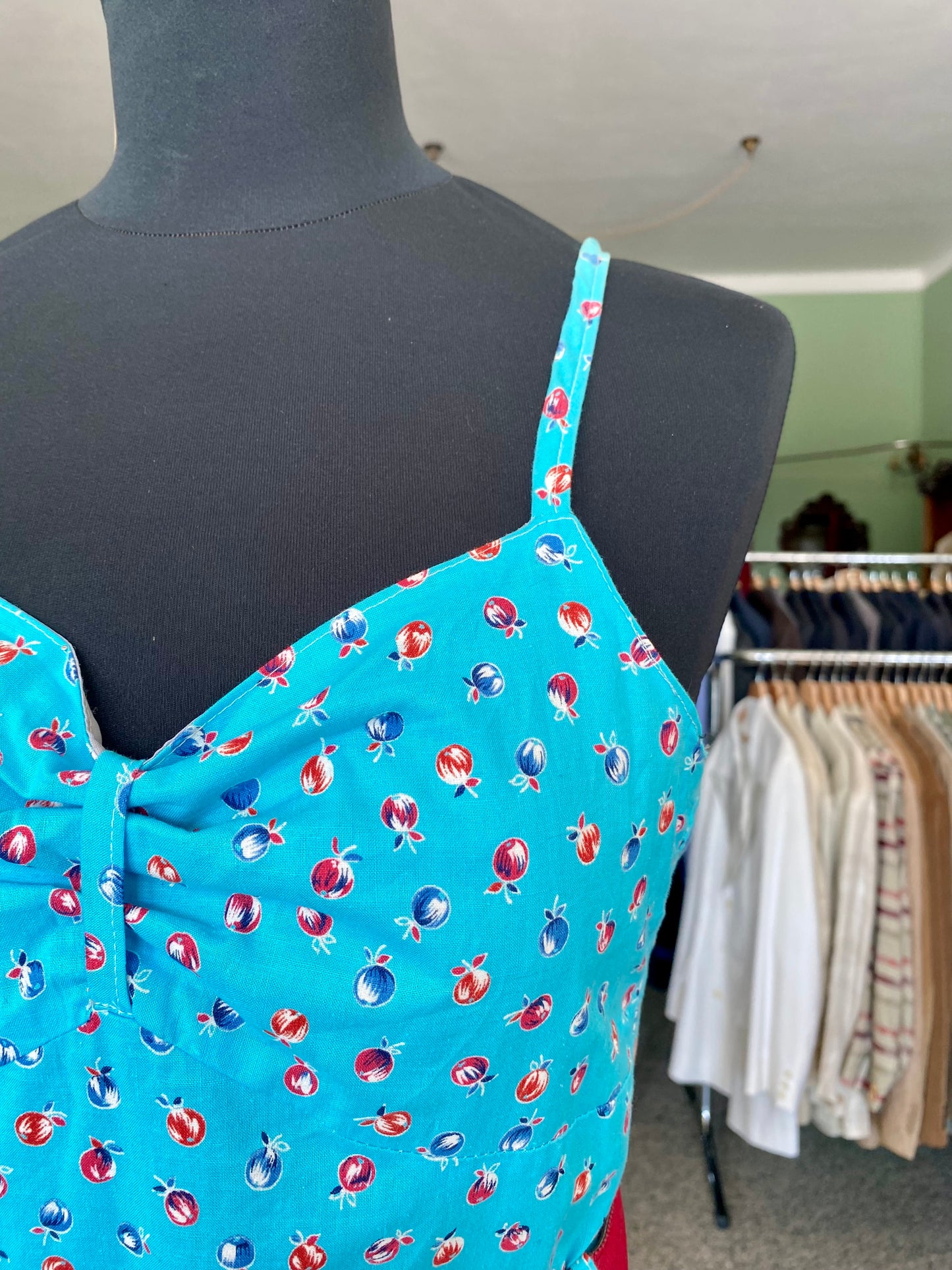 Cherry Bomb – Abito anni '70 in cotone stampato - TG. 36/38