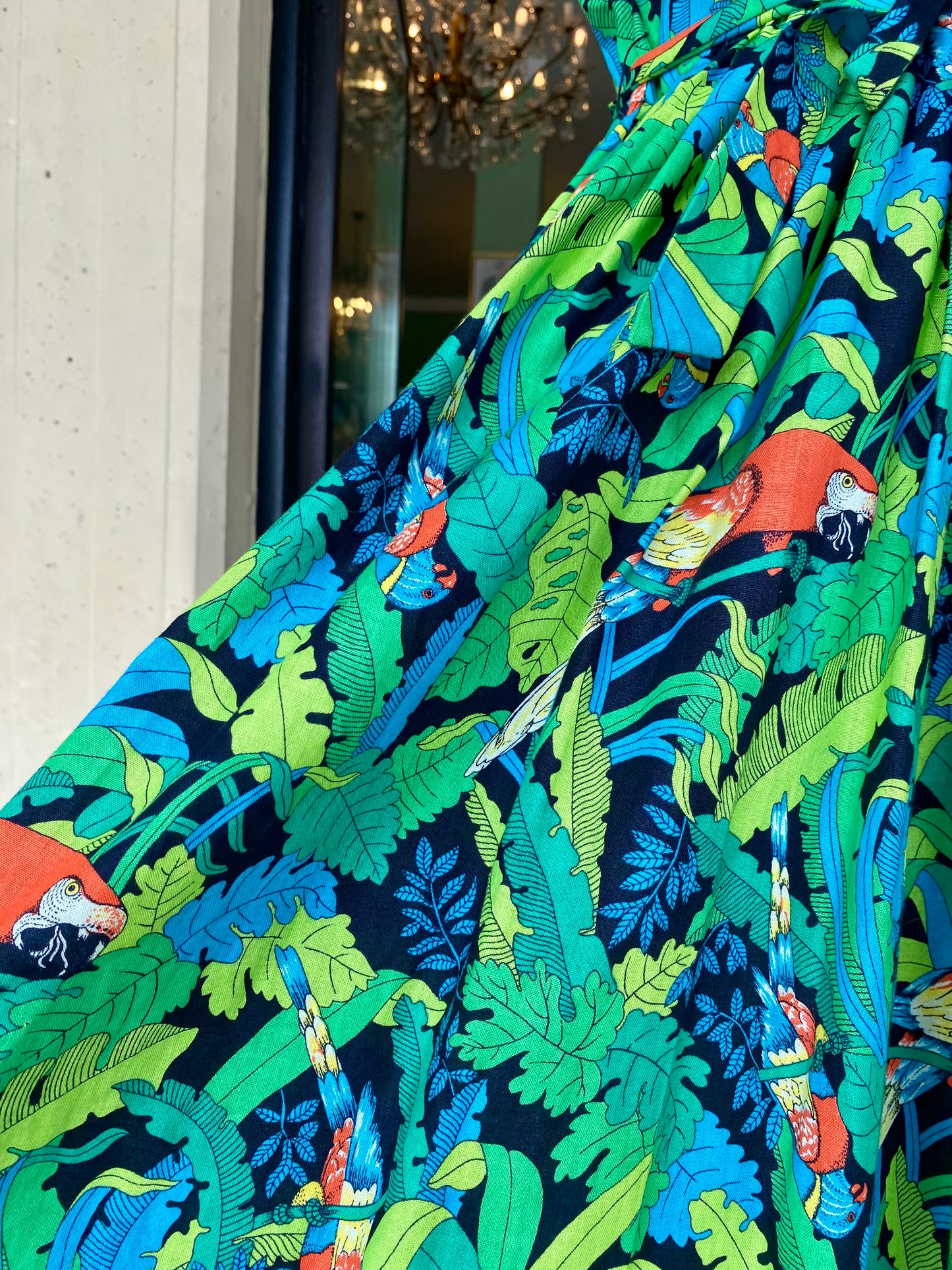 Abito anni ‘80 in cotone con pappagalli 🦜 - TG. 40/42/44 circa