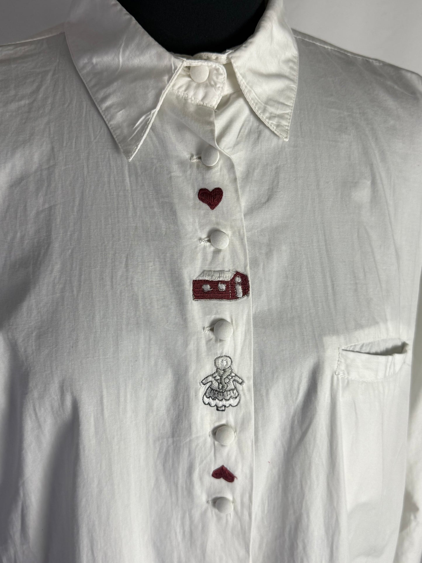 Camicia in cotone con ricami - TG. 44/46