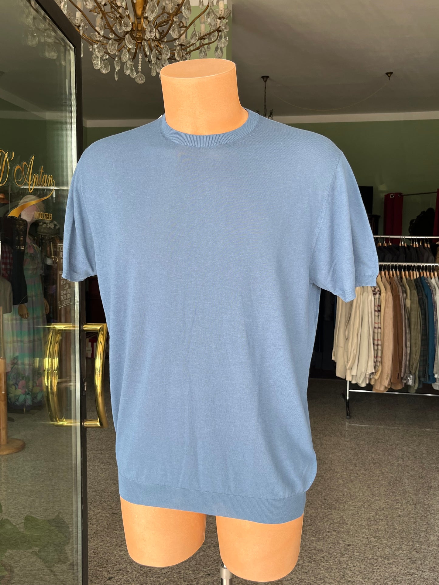 T-shirt a maniche corte cotone/lino tg. 52