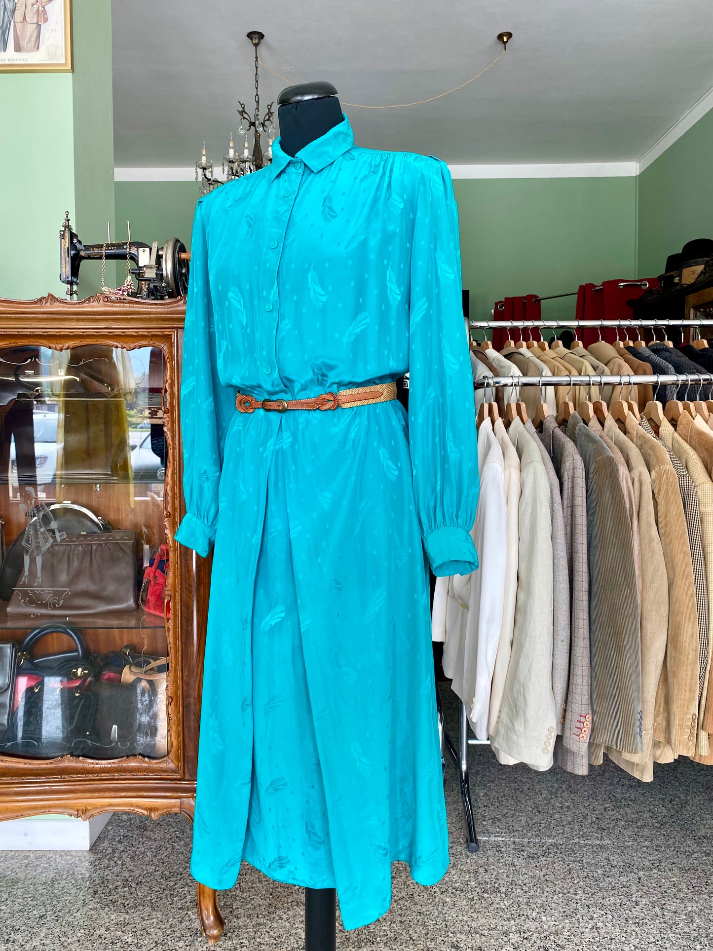 Abito color Tiffany seta - 48/50/52
