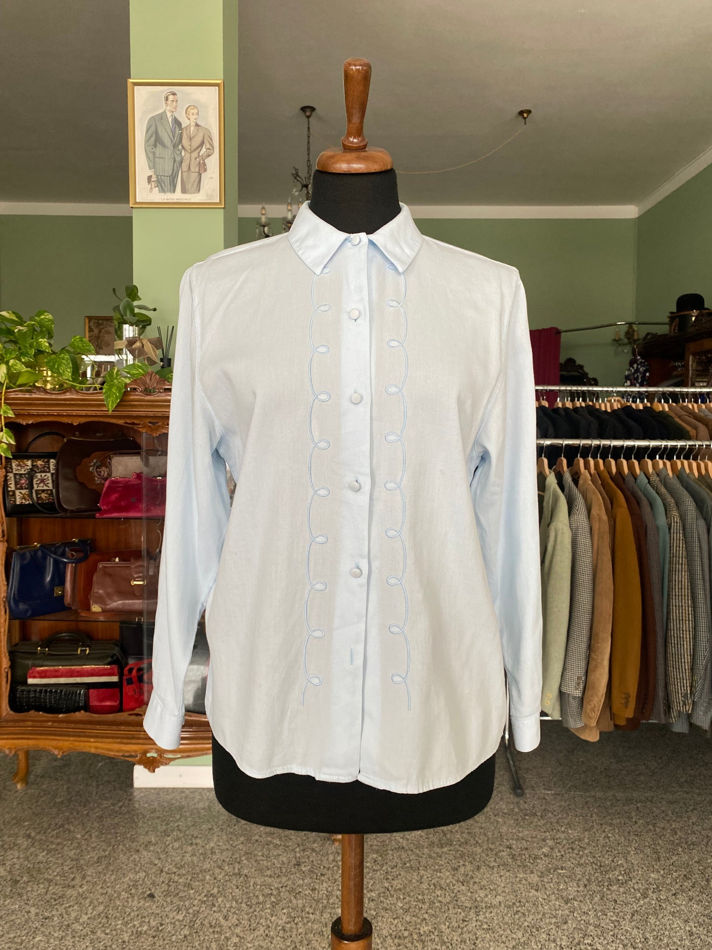 Camicia azzurra in 100% cotone - TG. 40/42