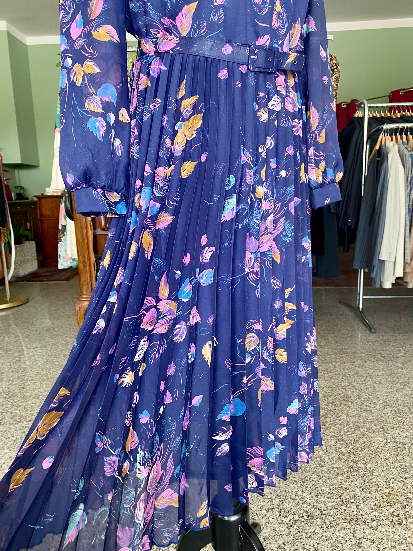 Abito anni ‘70 classico in voile - TG. 46 circa