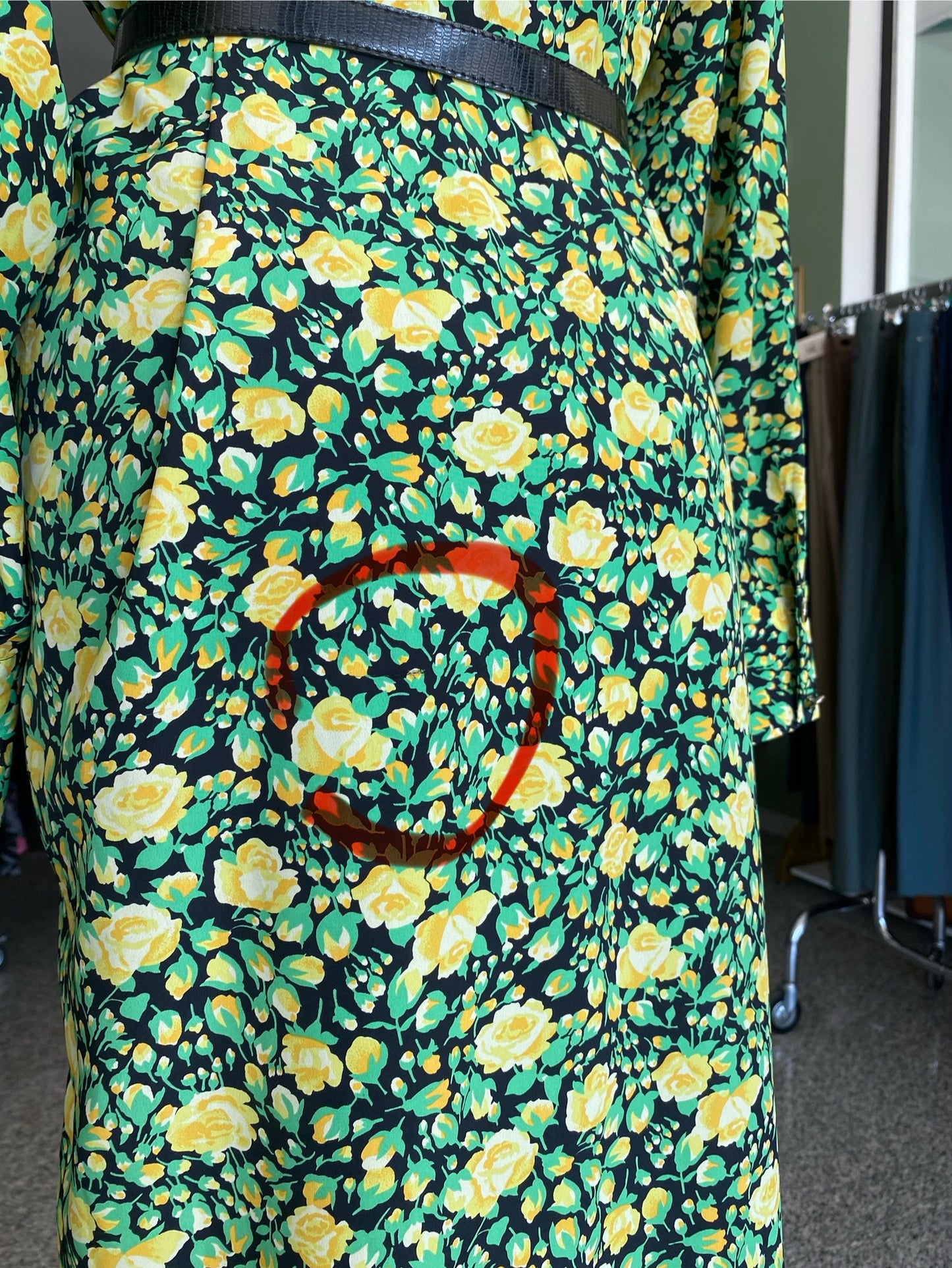 Abito in pura seta fiori gialli - TG. 46 circa