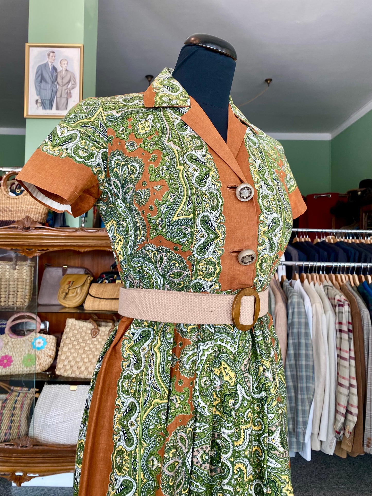 Abito fine anni ‘50 fantasia cashmere - TG. 40