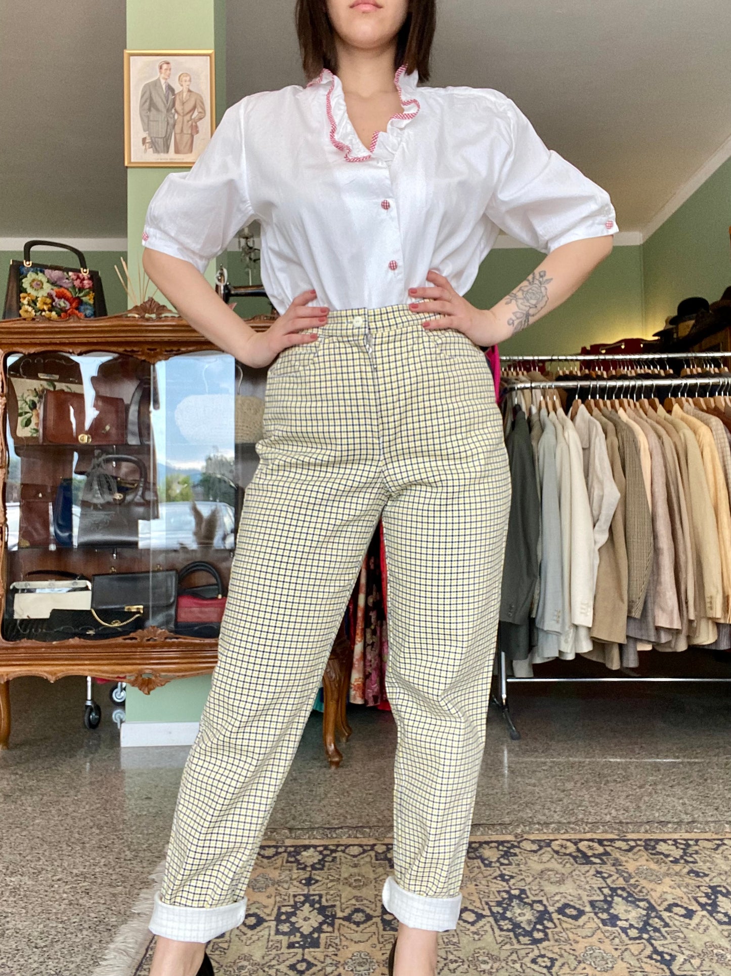 Pantaloni a quadri 100% cotone - TG. 42