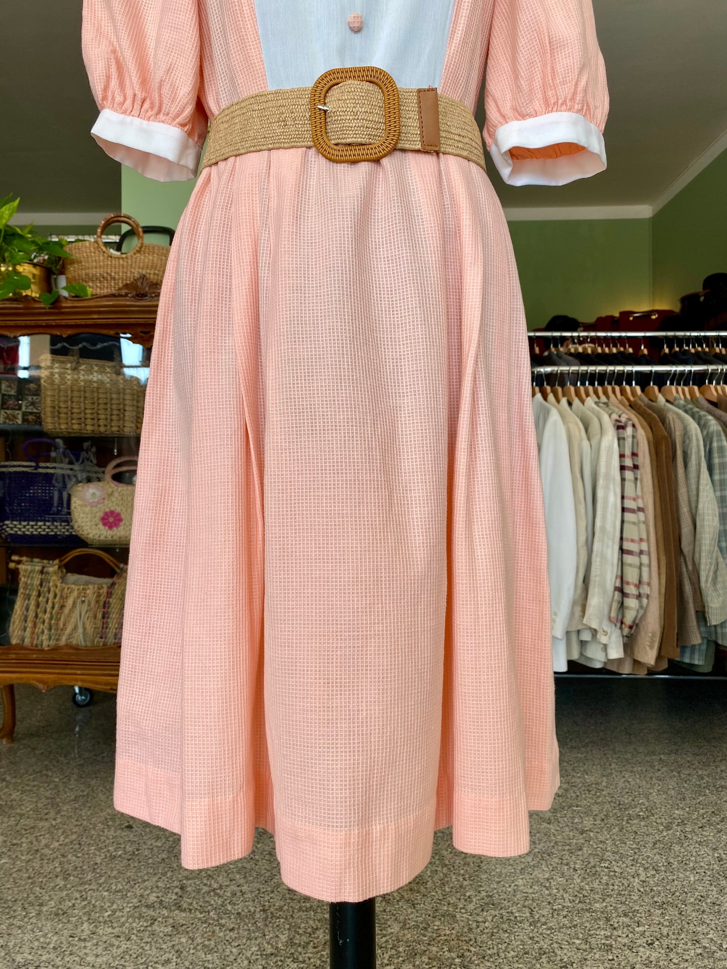 Abito Vintage Sartoriale Anni ’60 in Piqué di Cotone - TG. 46