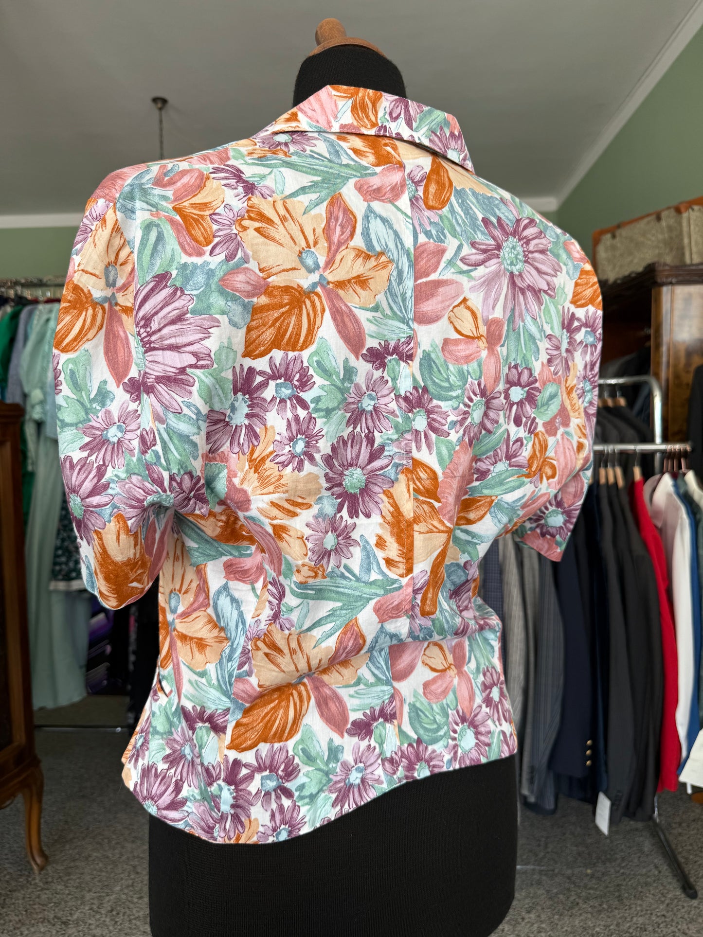 Camicia in cotone con stampa floreale - TG. 44/46