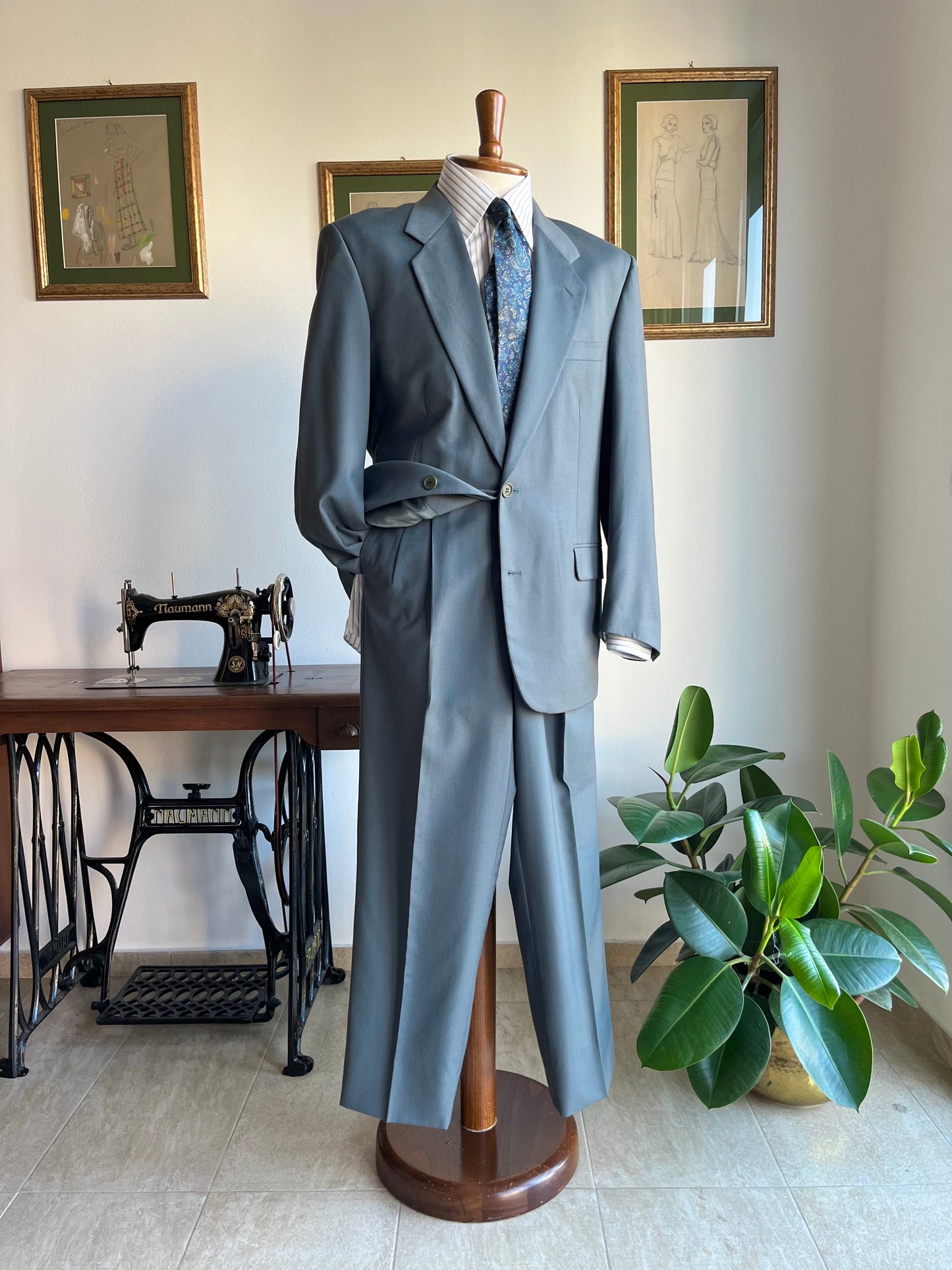 Completo anni '80 azzurro Tiffany