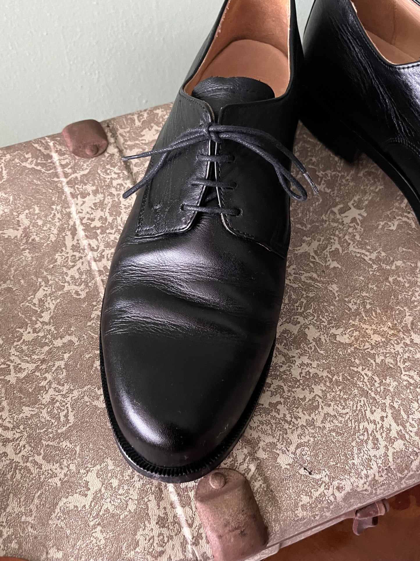 Scarpe derby pelle nera tg. 42-43.