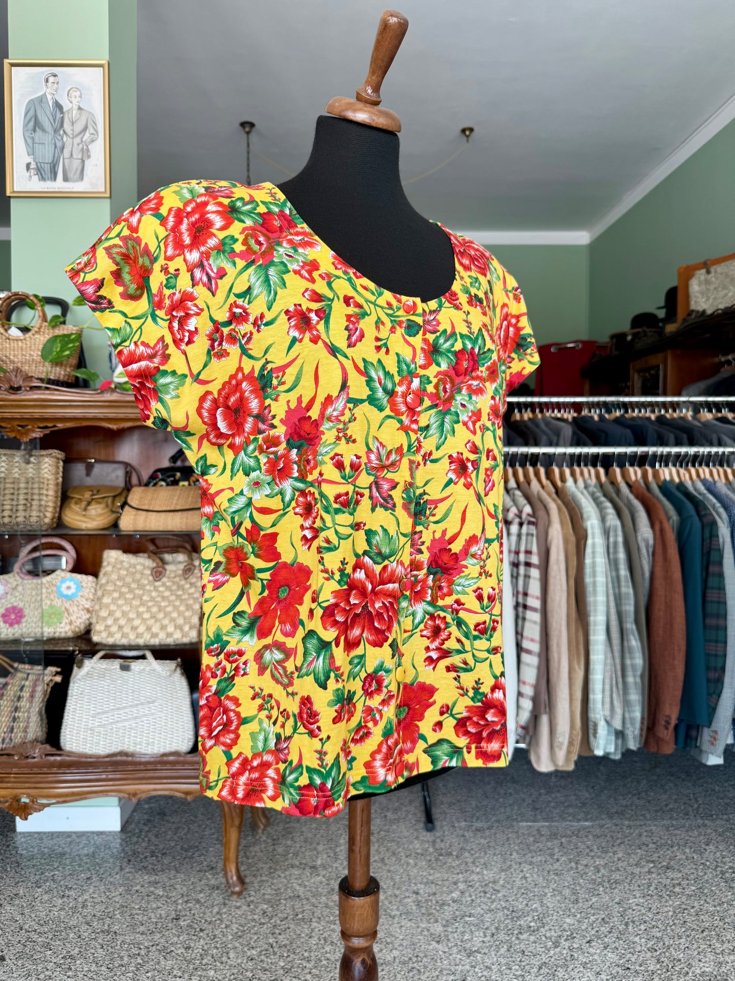 Blusa in cotone con stampa floreale - TG. 46 circa