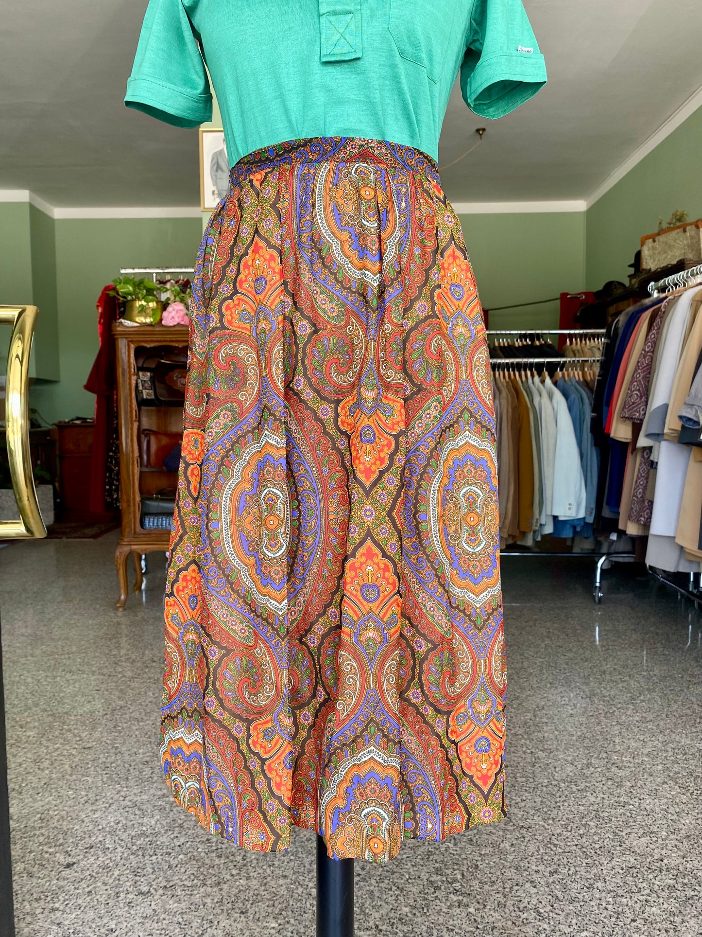 Gonna in seta fantasia Paisley - TG. 38