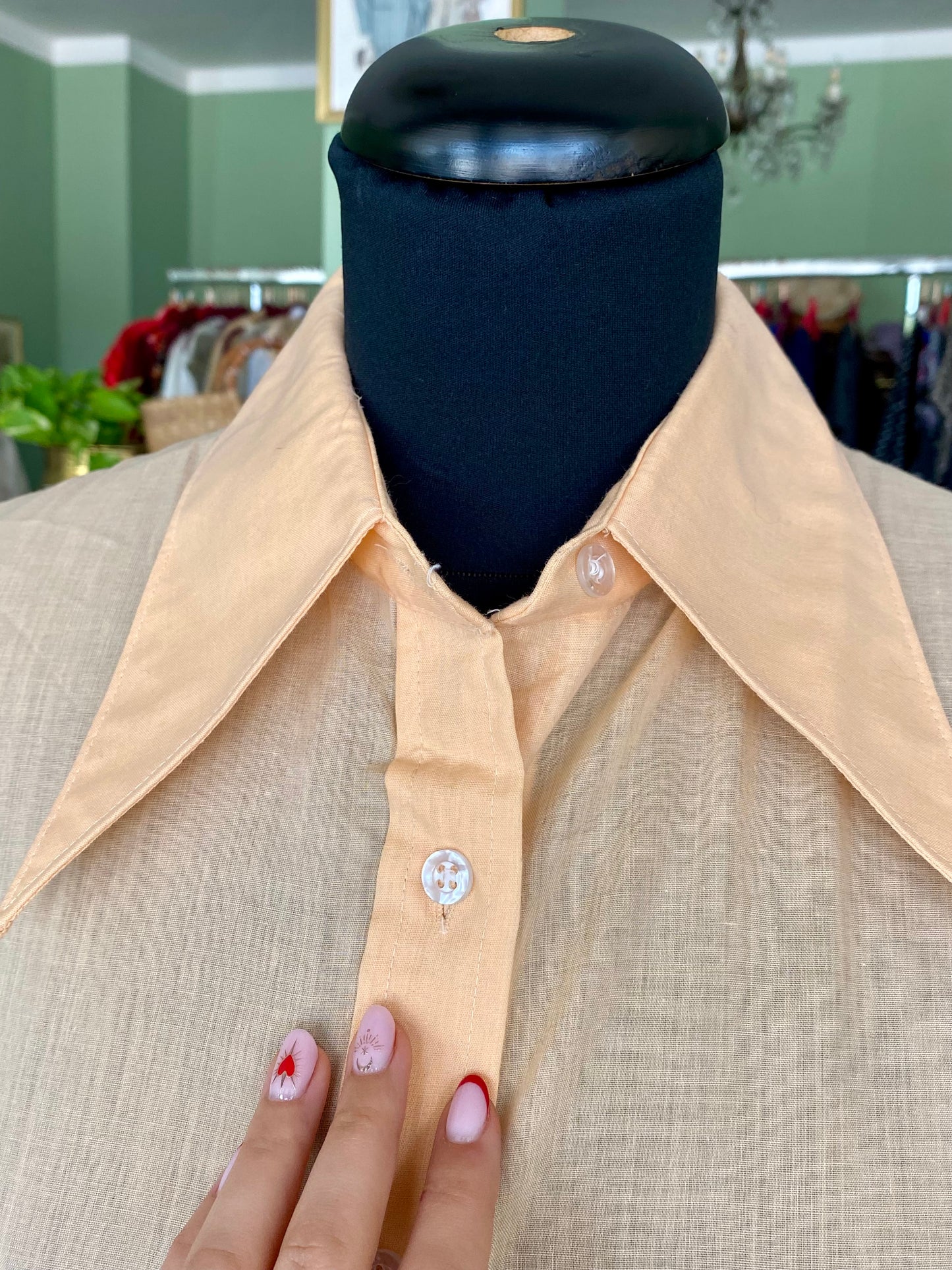 Camicia anni ‘70 color pesca - TG. 44/46