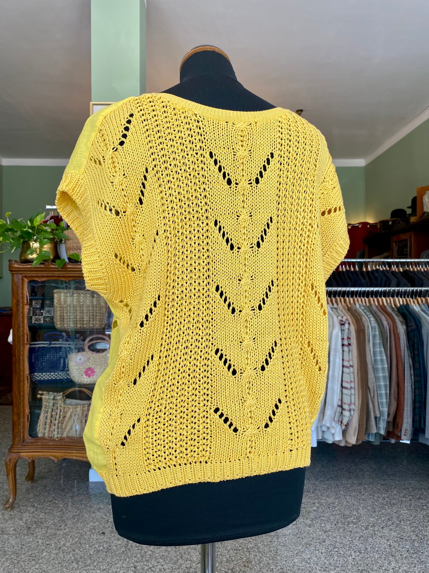 Maglia gialla in lino e cotone - TG. 46/48