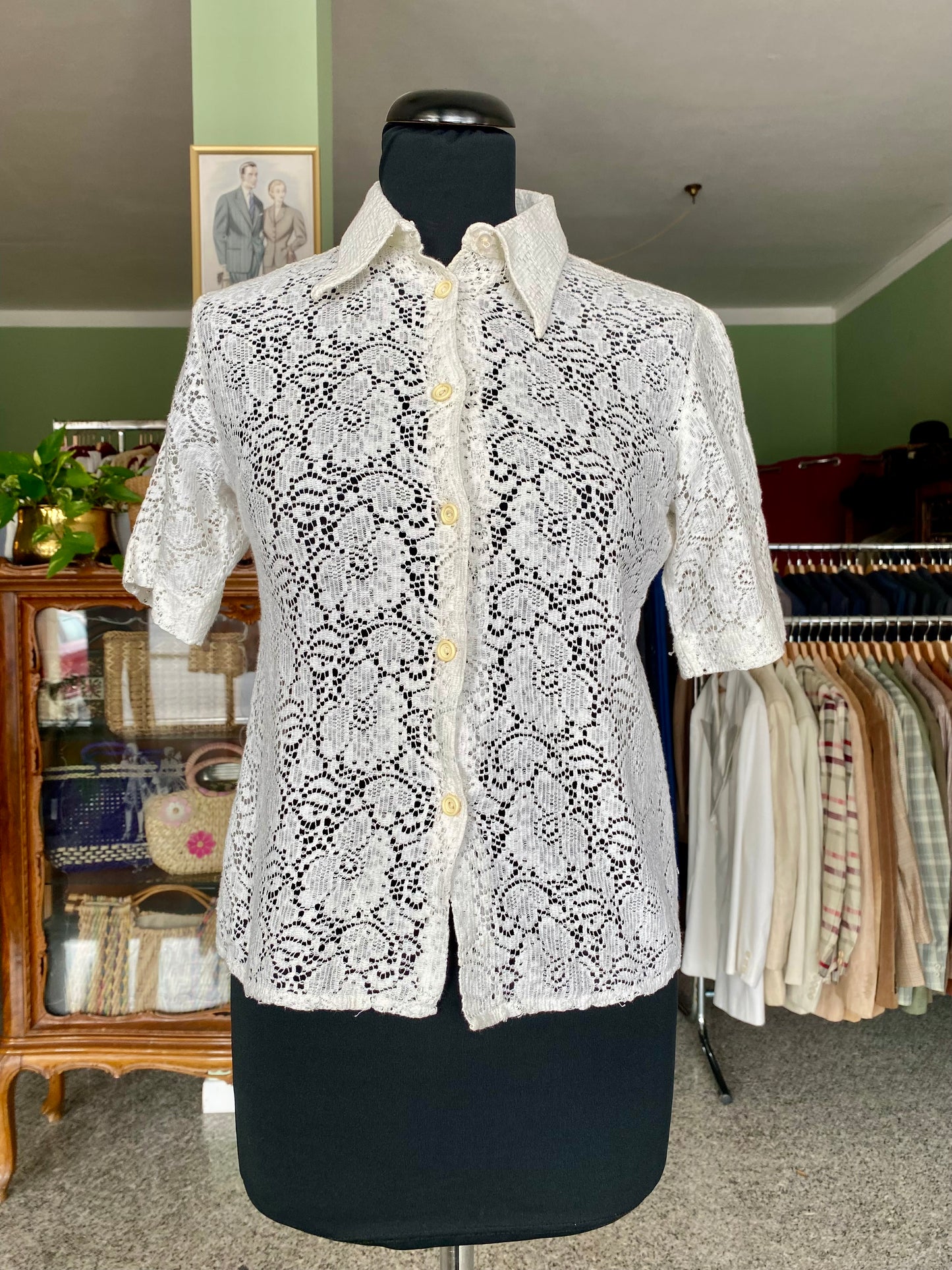 Camicia anni ‘70 in pizzo - TG. 38