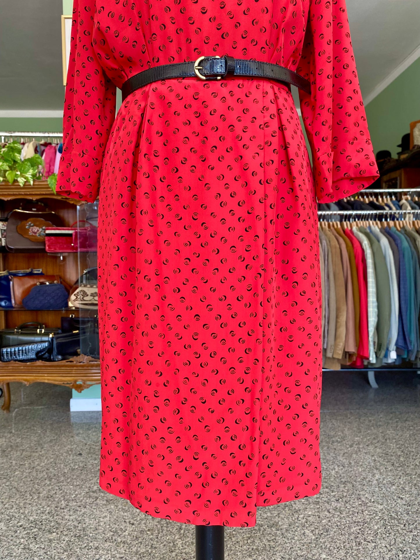 Abito rosso sartoriale in seta - TG. 40/42