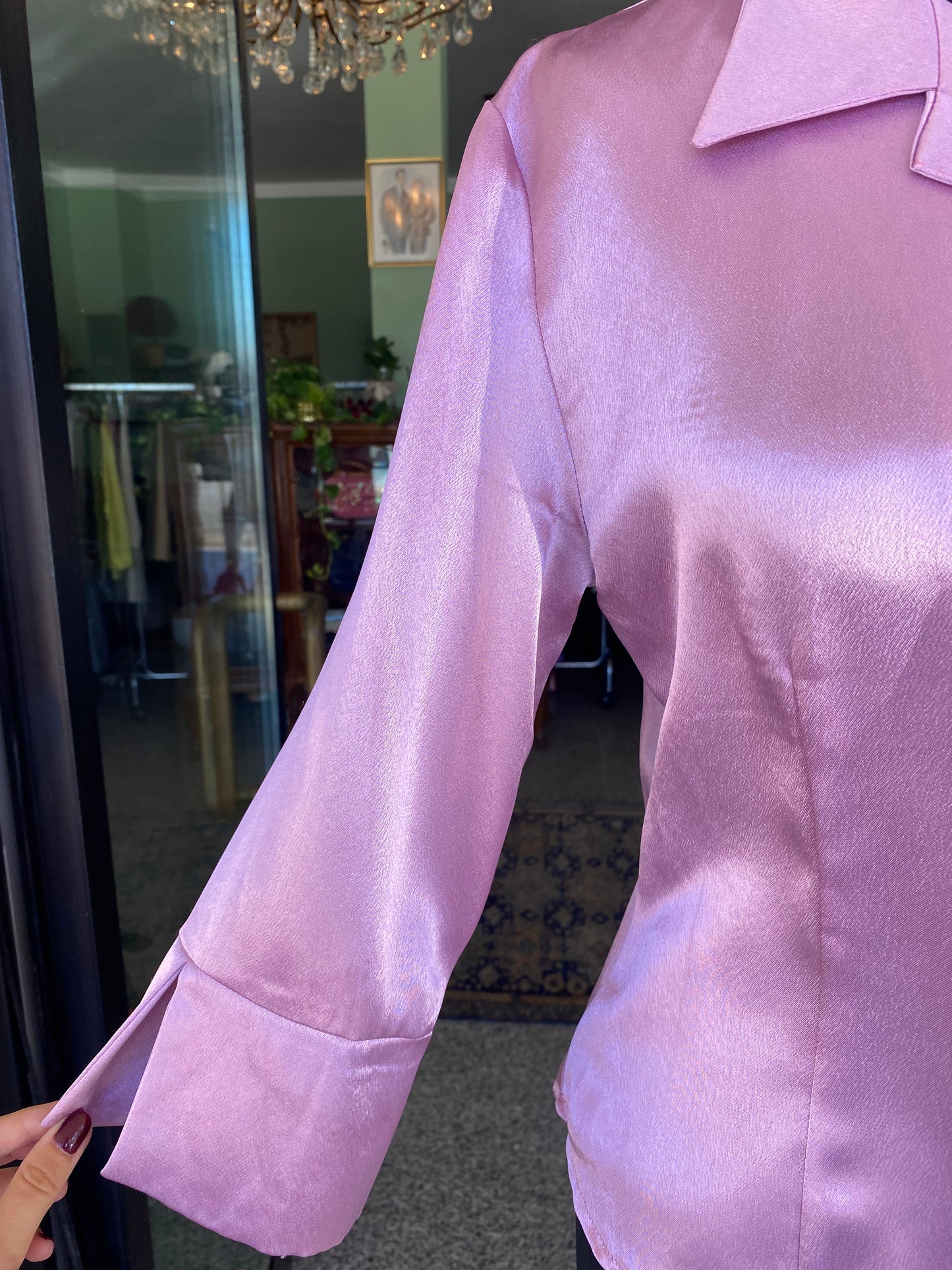 Camicia glicine in raso - TG. 38/40