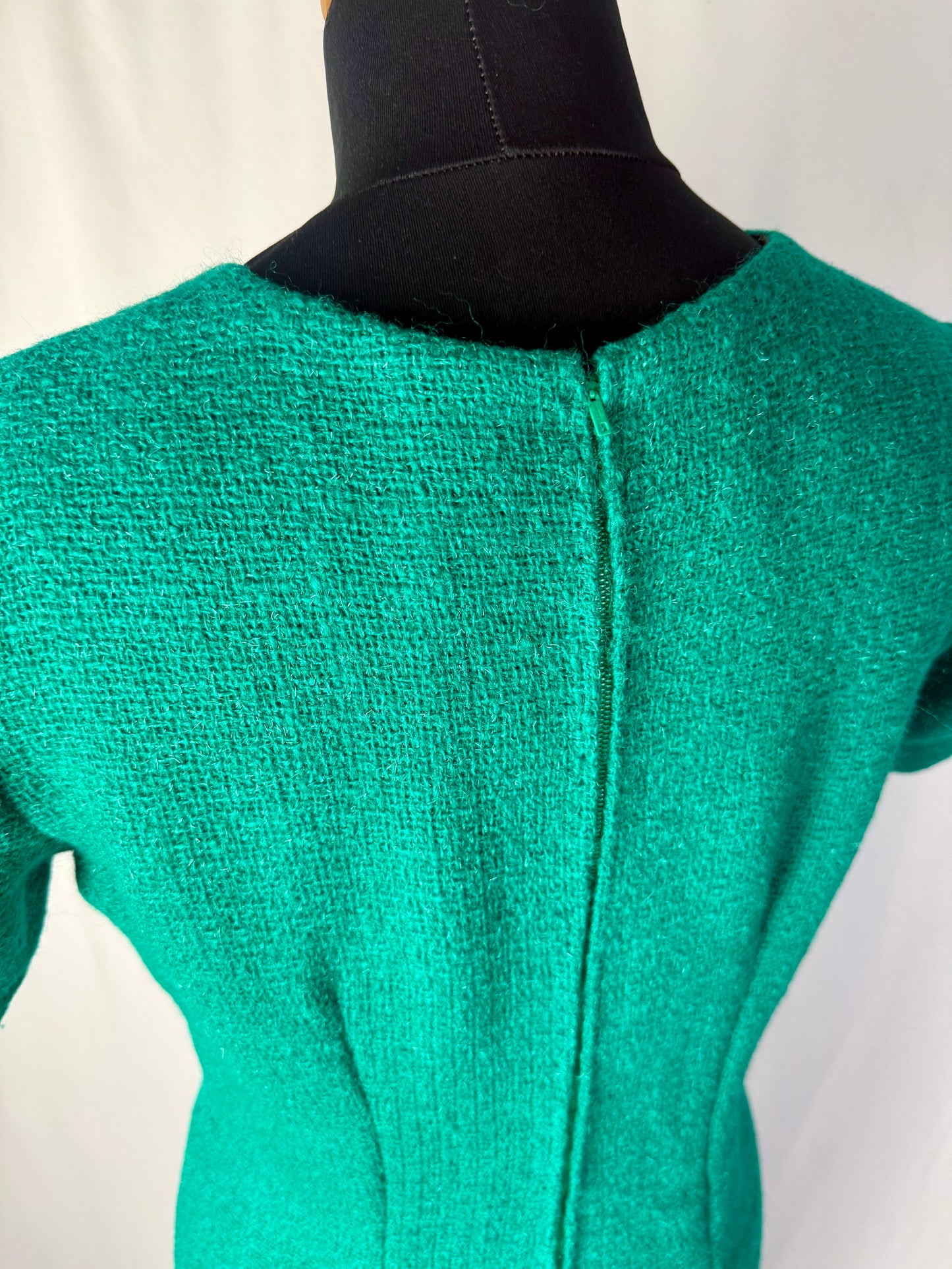Tailleur giacca + abito in bouclé di lana anni ’60 sartoriale - TG. 40/42