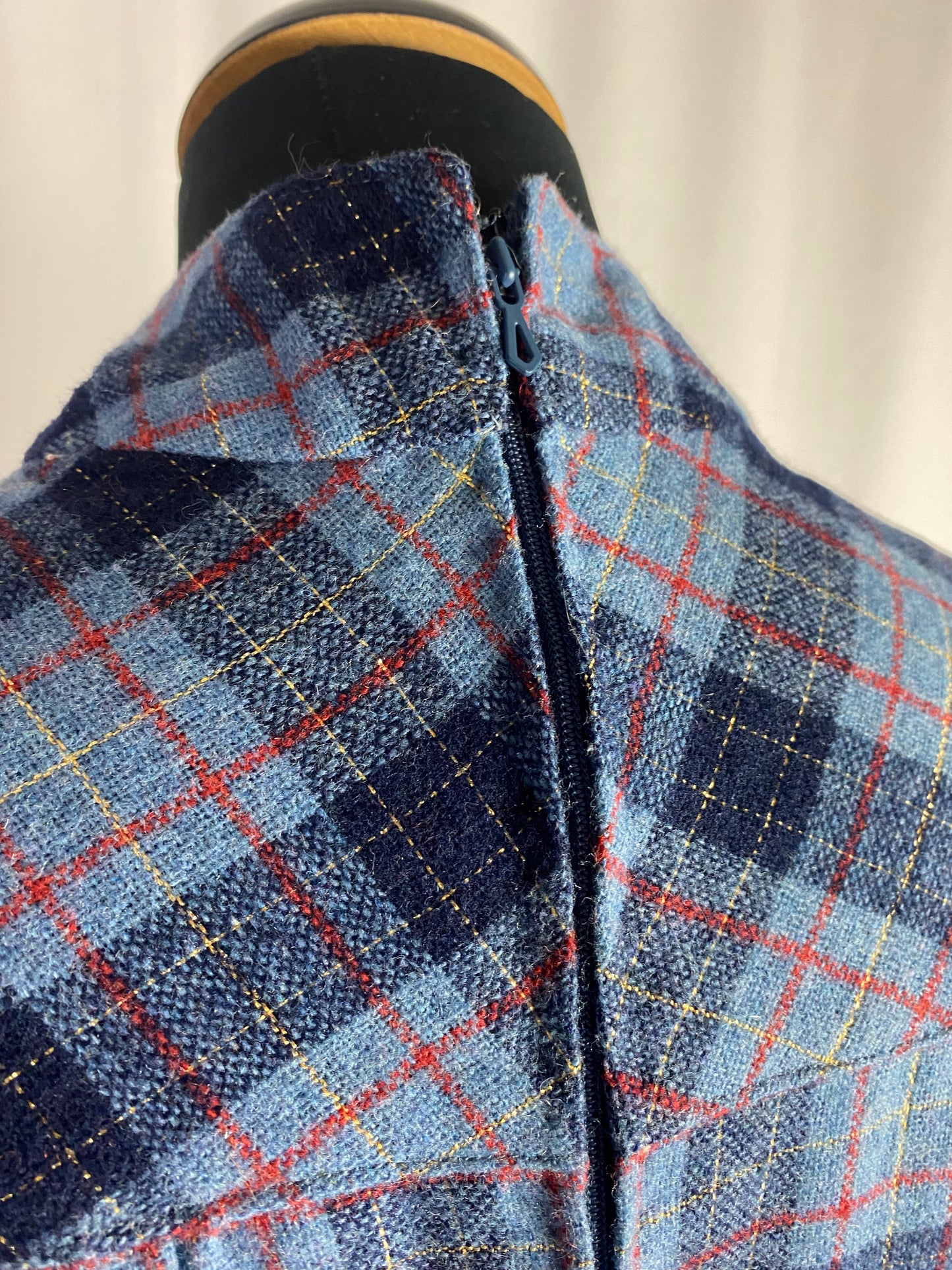 Abito anni ‘70 sartoriale in tartan - TG. 44 circa