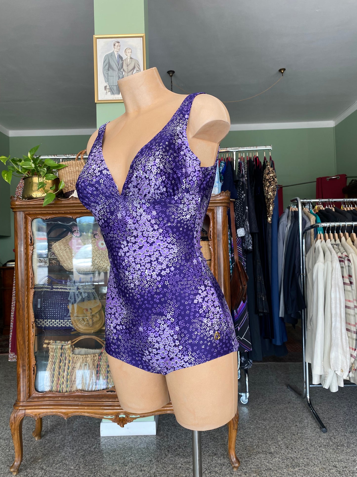 Costume da bagno anni ‘70 violetta - TG. 44