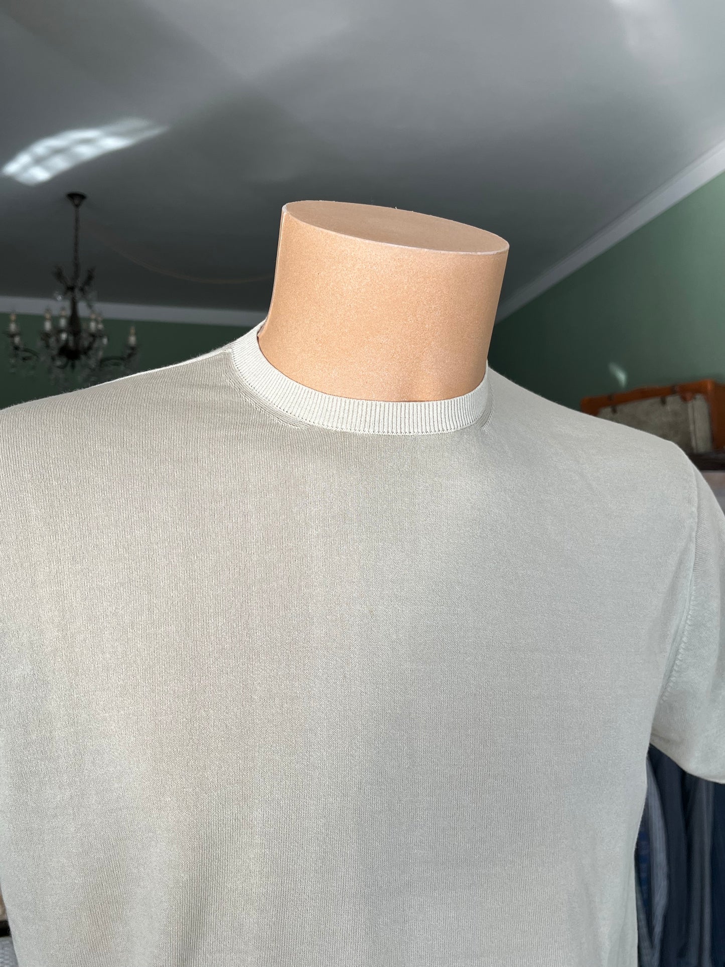 T-shirt a maniche corte cotone/lino tg. 50