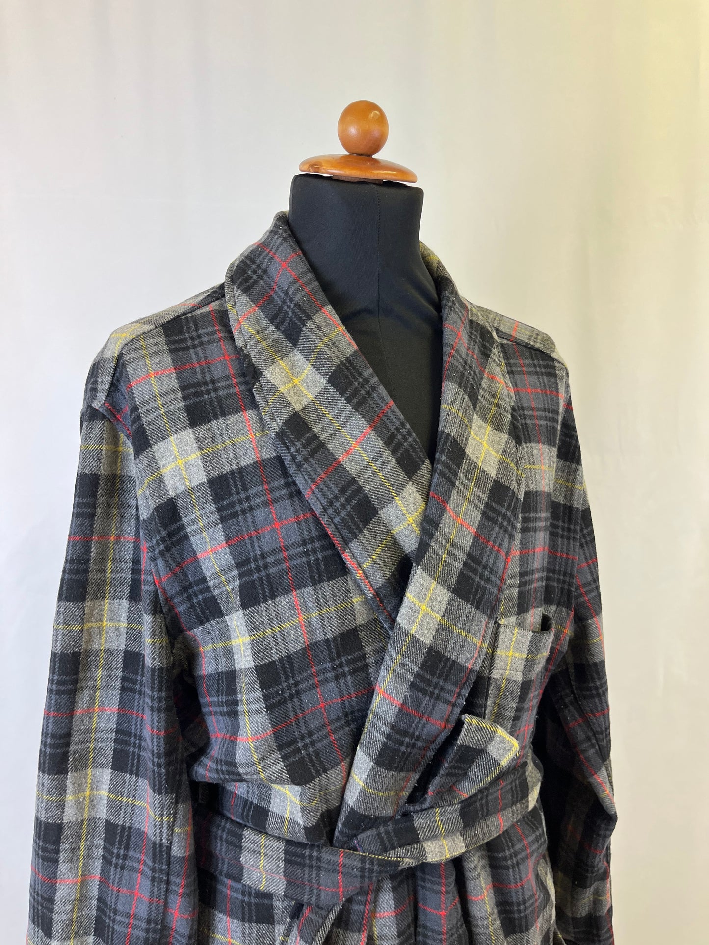 Vestaglia da camera grigia a quadri XL-XXL