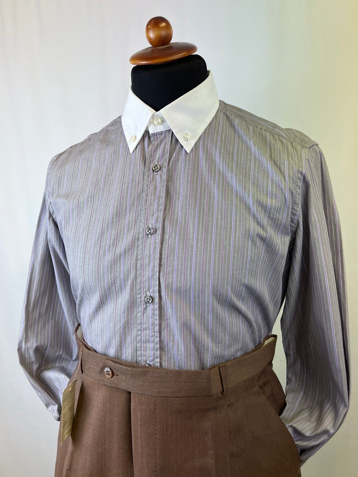 Camicia a righe collo a contrasto tg. M-L
