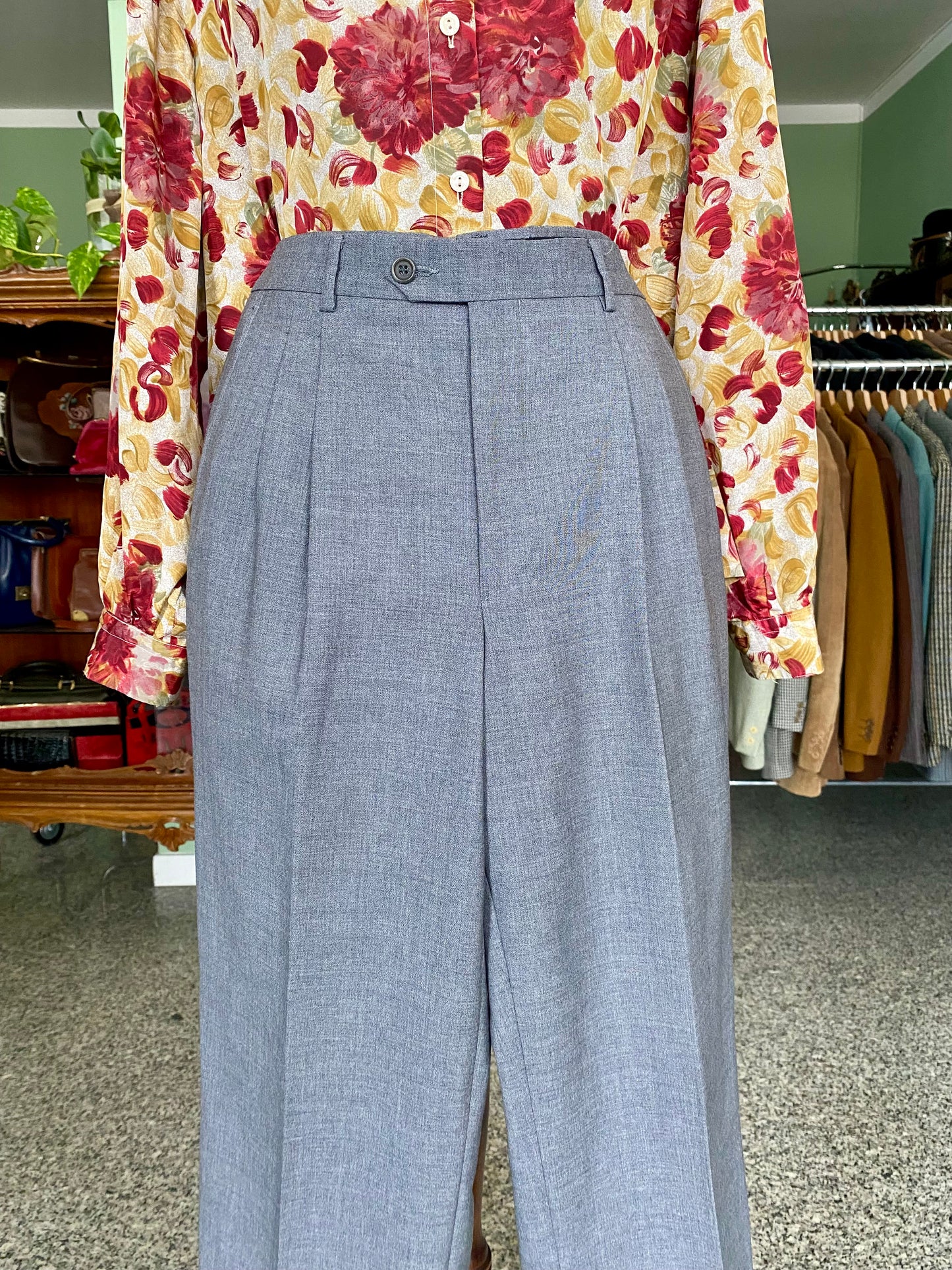 Pantaloni grigi in 100% lana - TG. 40