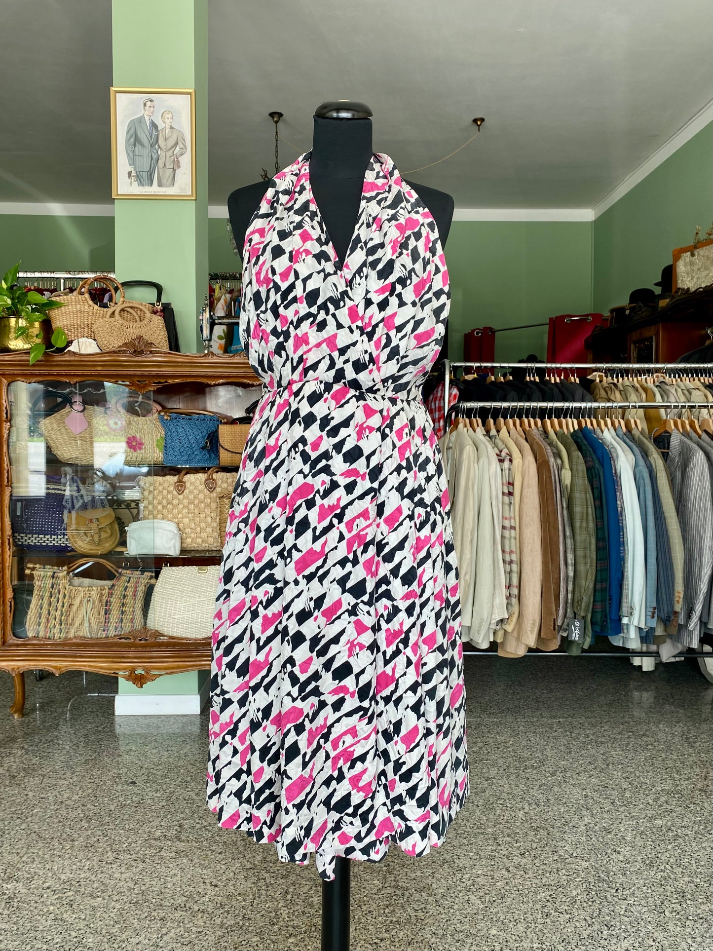 Abito sartoriale anni ’80 in pura seta – schiena scoperta - TG. 38