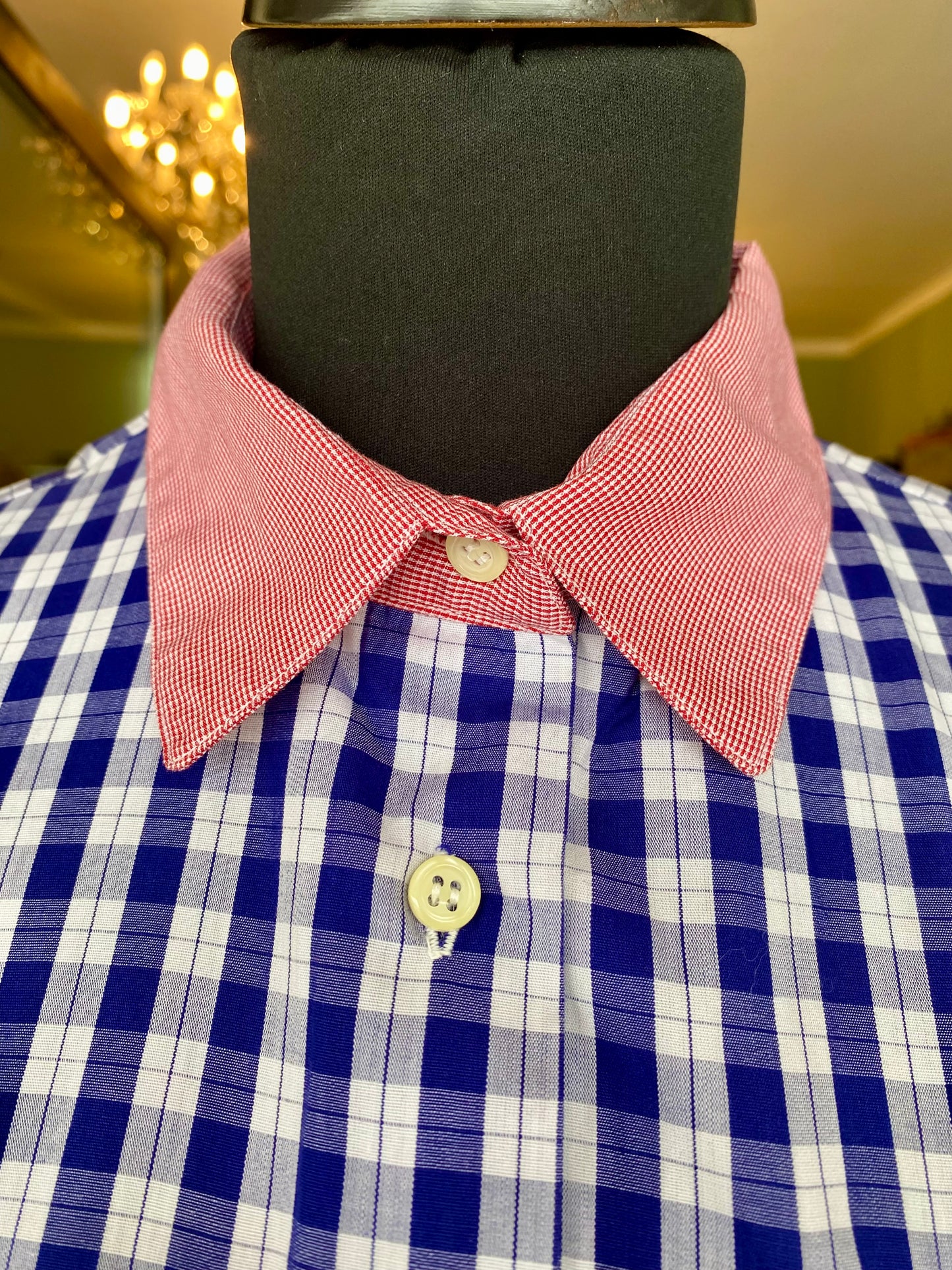 Camicia in cotone a quadretti con ricami - TG. 42 circa