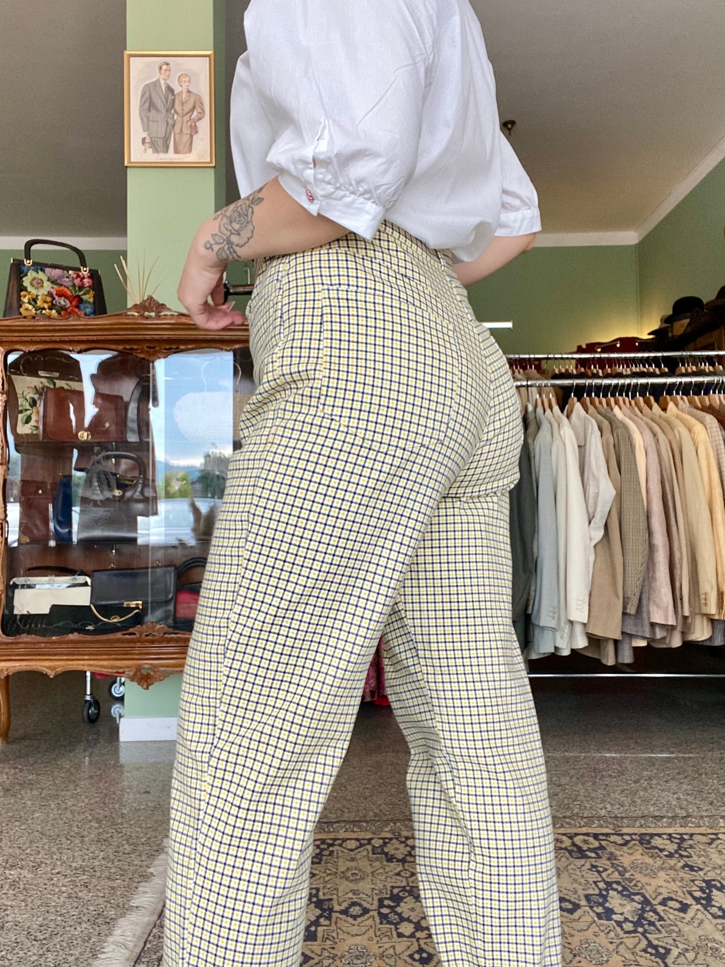 Pantaloni a quadri 100% cotone - TG. 42