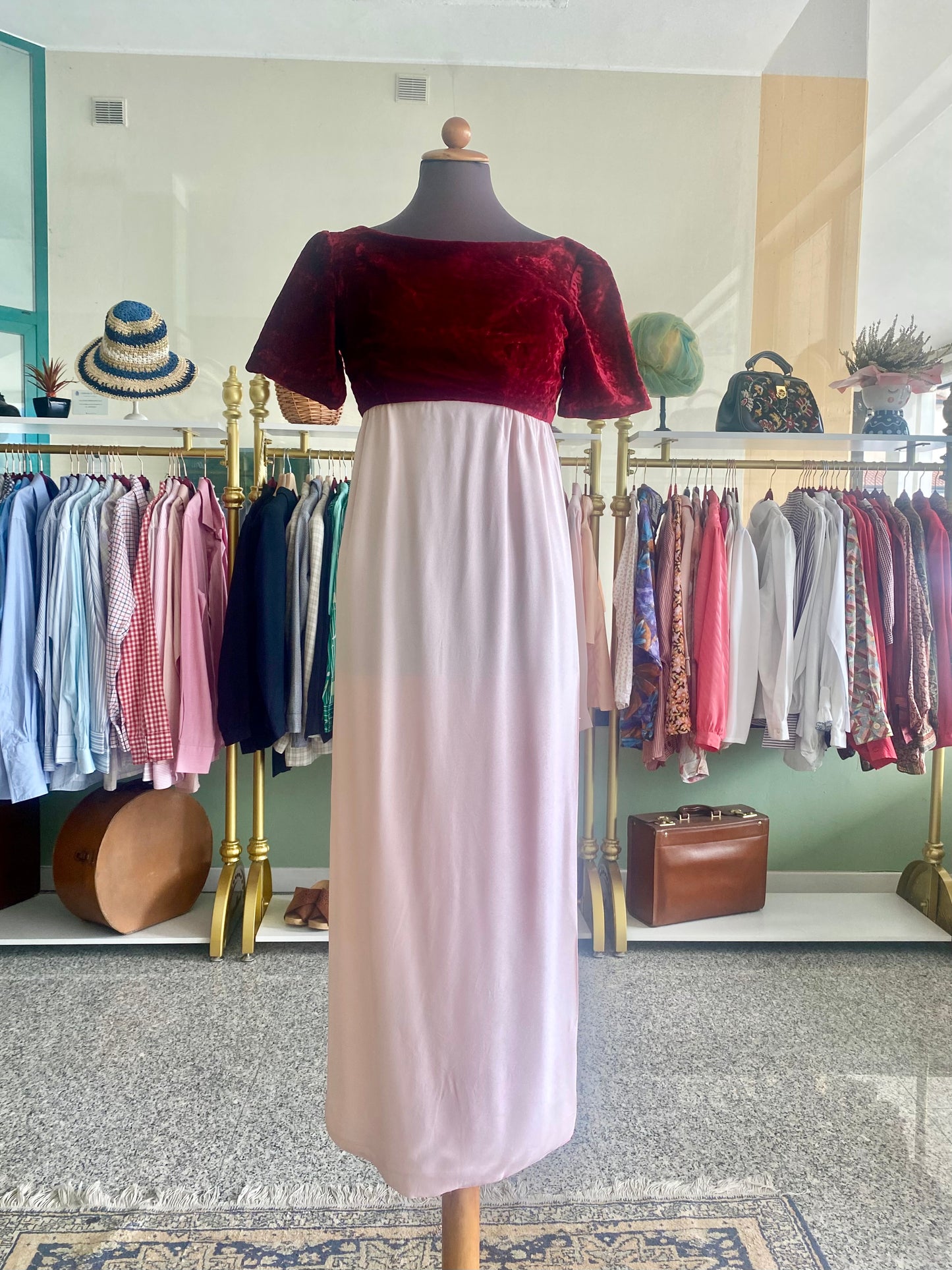 Abito anni ‘70 rosa e Borgogna - TG. 38