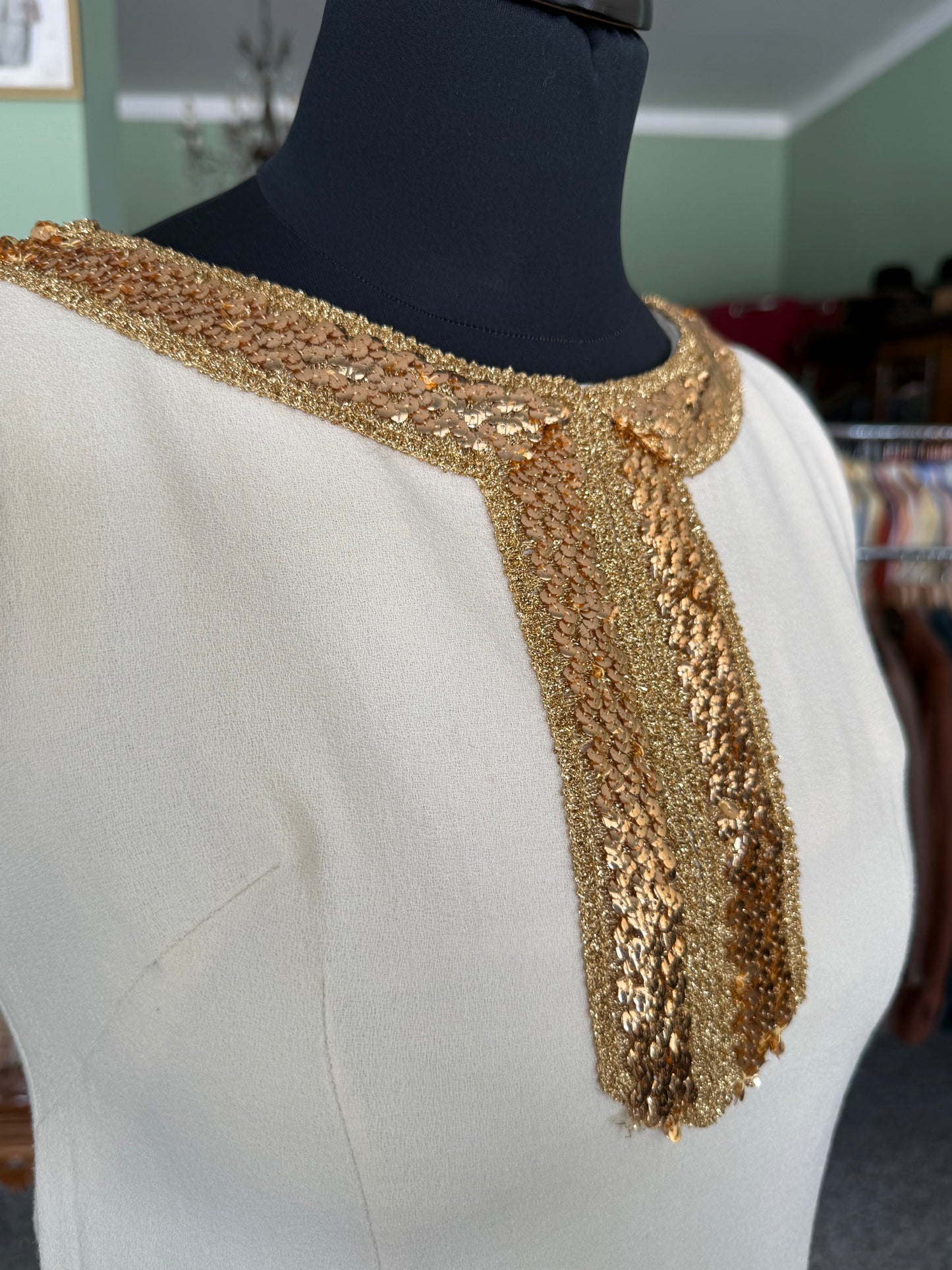 Mini dress anni ‘60 con strass oro - TG. 38