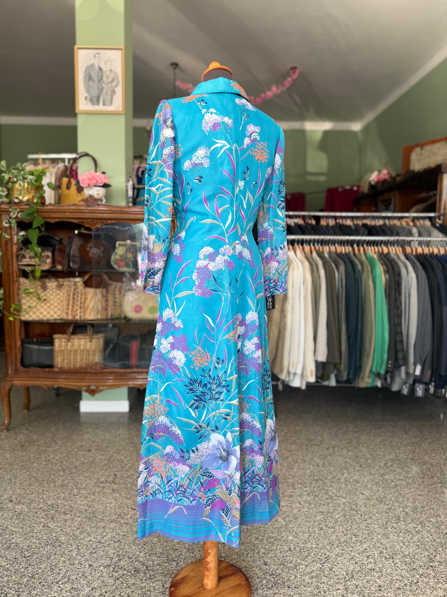 Maxi dress anni ‘70 turchese - TG. 44