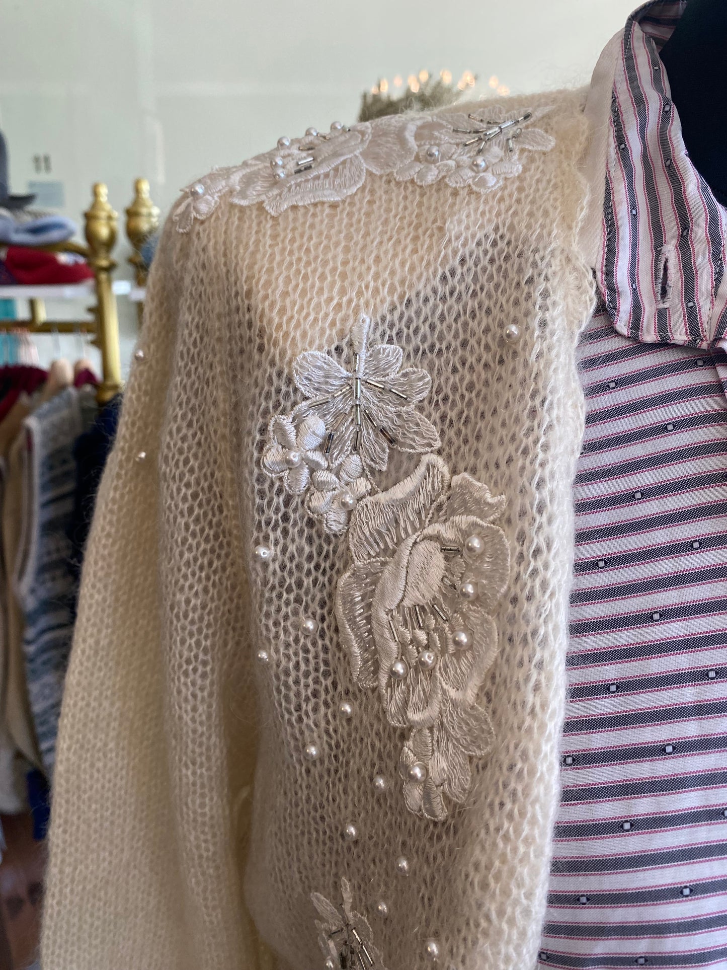 Cardigan con perline