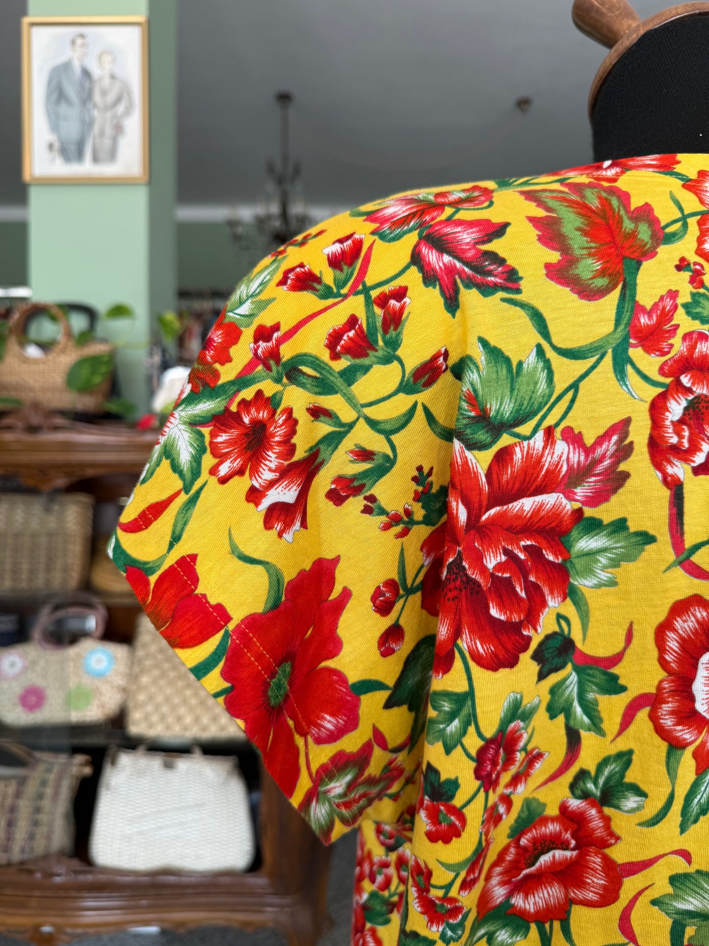 Blusa in cotone con stampa floreale - TG. 46 circa