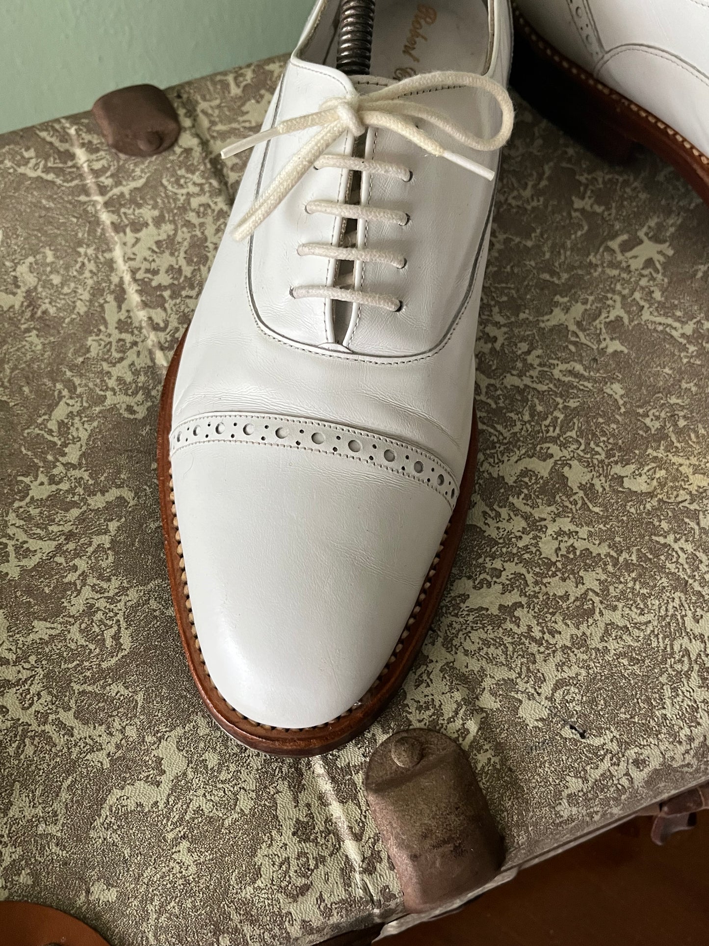 Scarpe oxford pelle bianca tg. 40-41