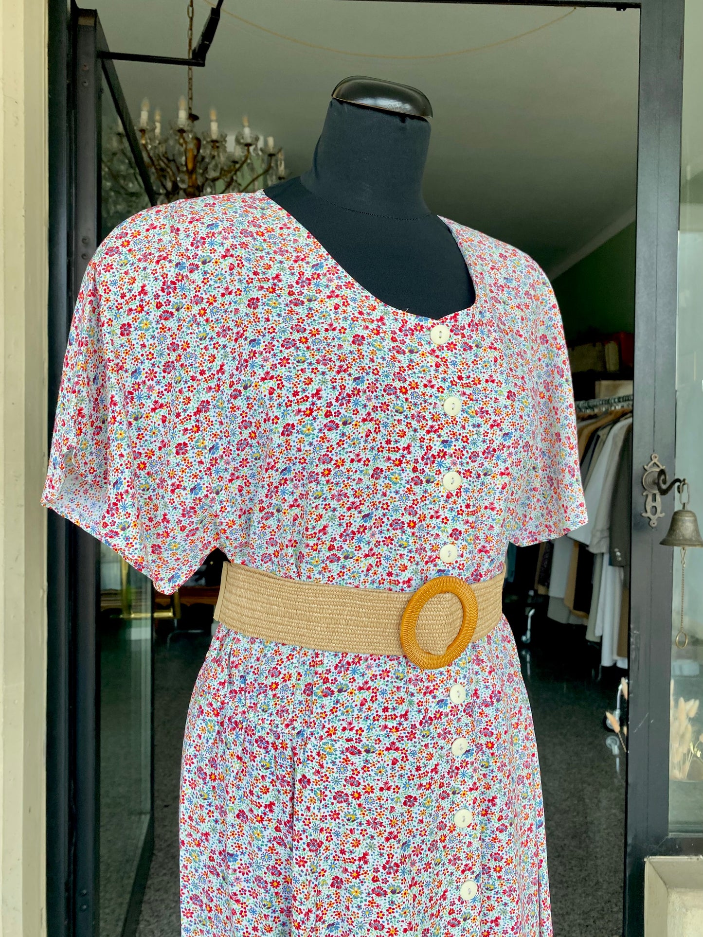 Abito chemisier con microfantasia floreale - TG. 46