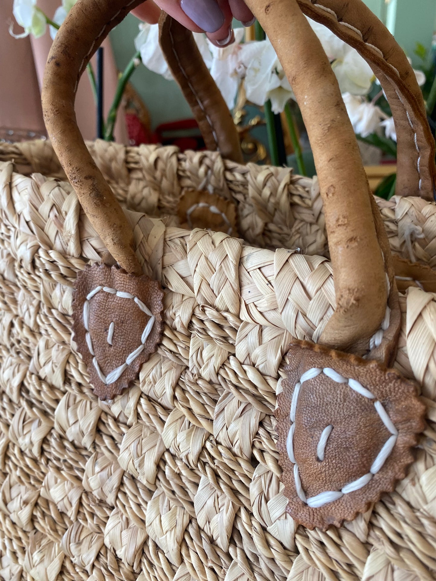 Borsa in paglia intrecciata