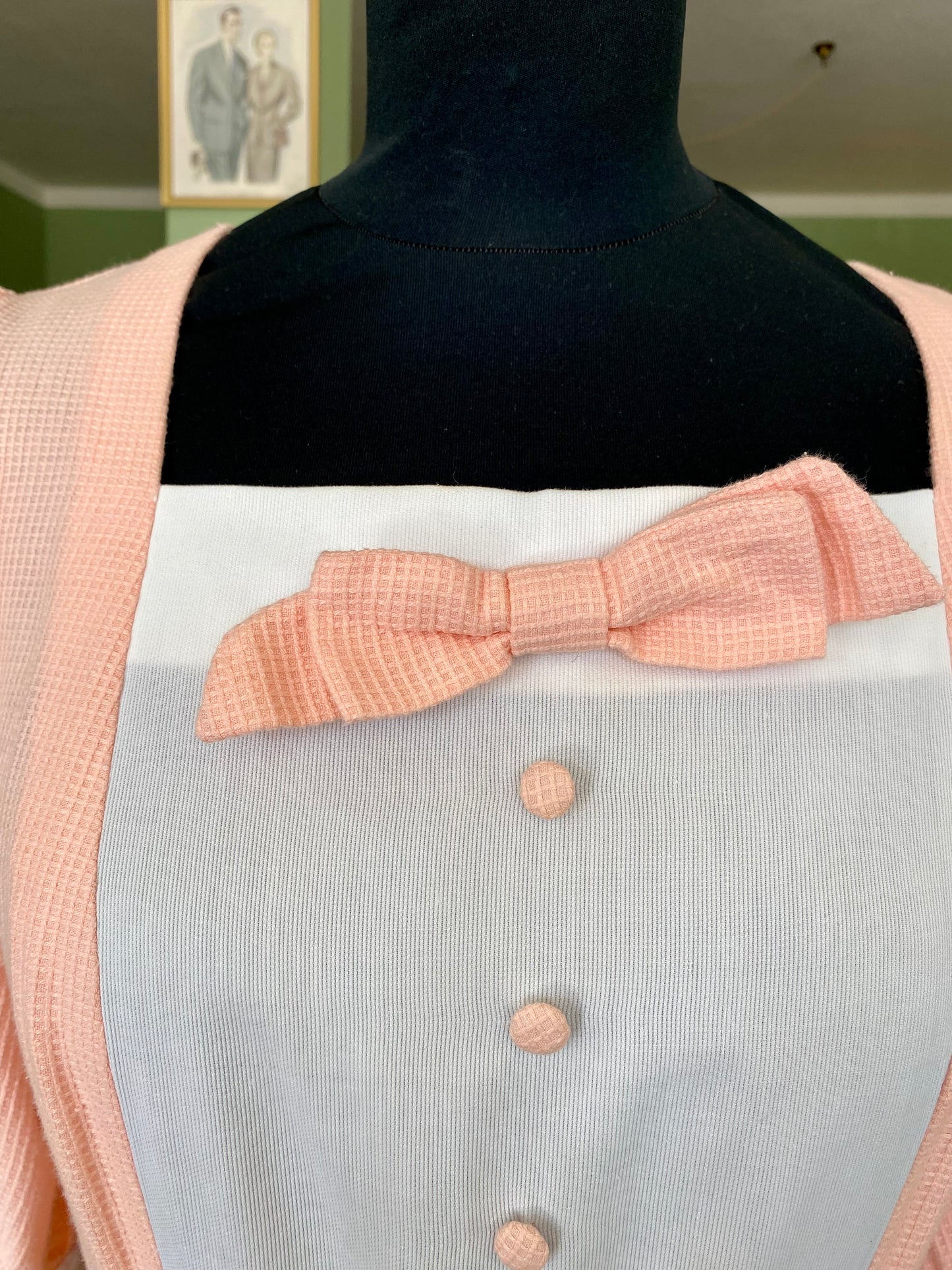 Abito Vintage Sartoriale Anni ’60 in Piqué di Cotone - TG. 46