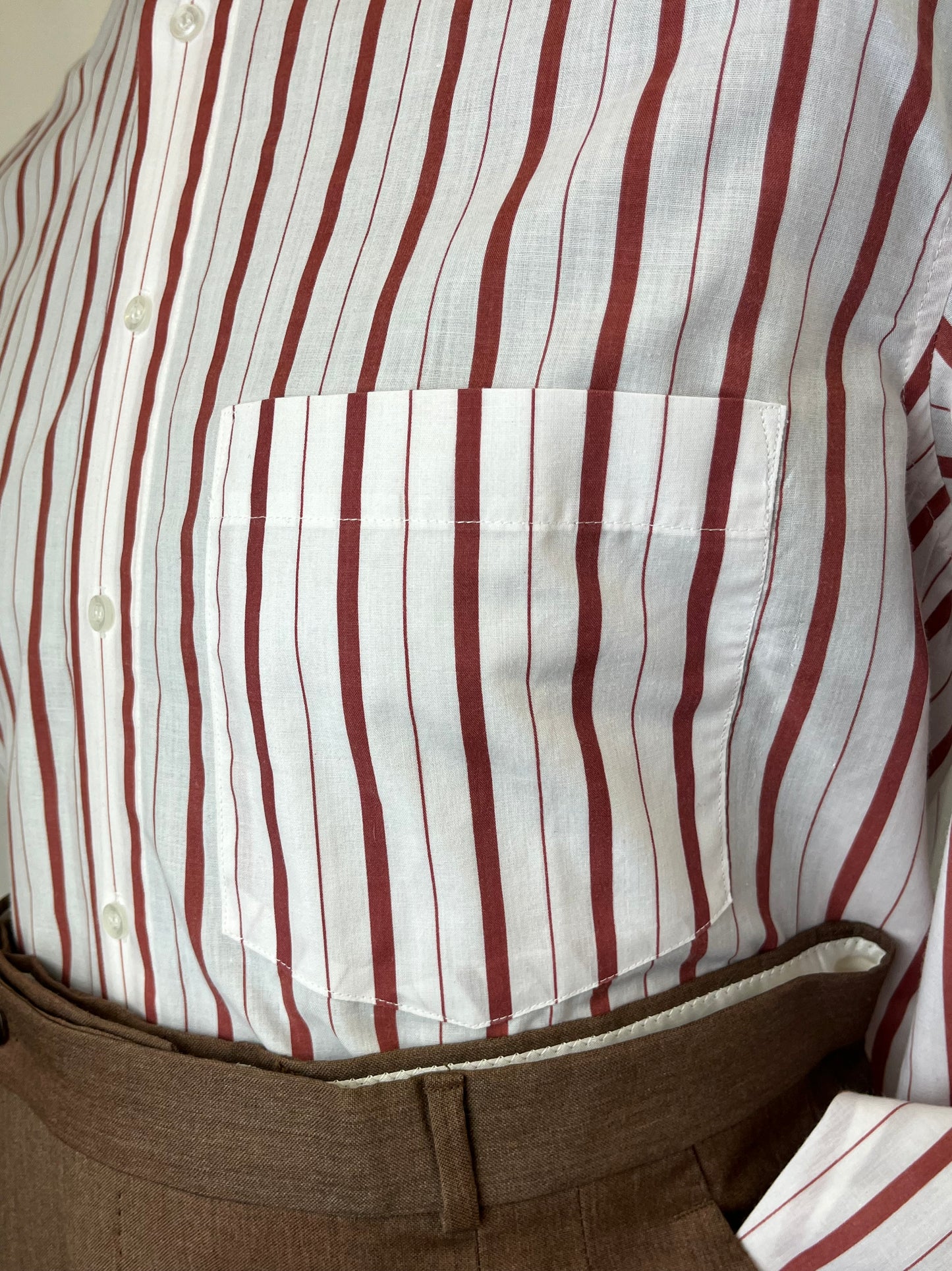 Camicia a righe mattone tg. M-L