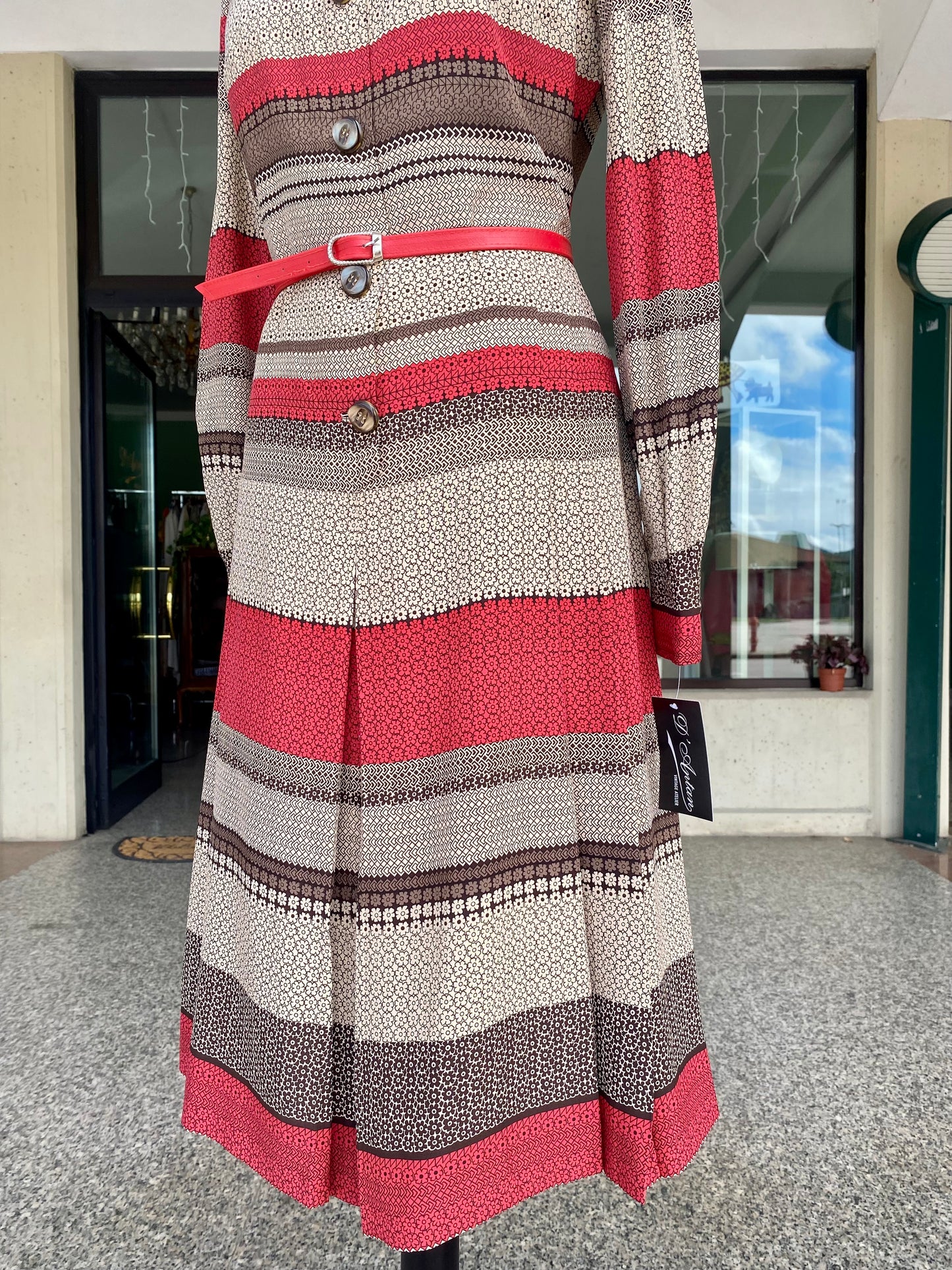 Abito anni ‘70 sartoriale in pura seta - TG. 40