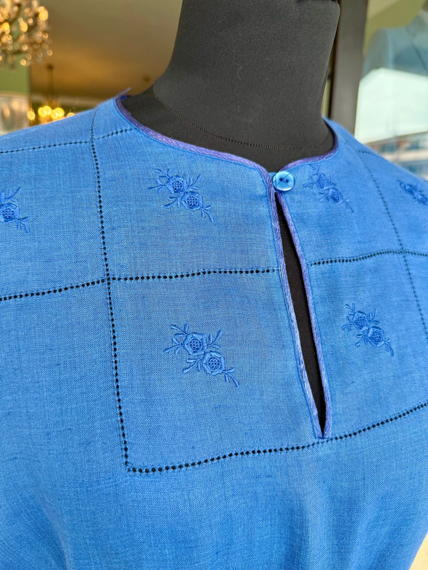 Abito da giorno blu in cotone - TG. 42 circa
