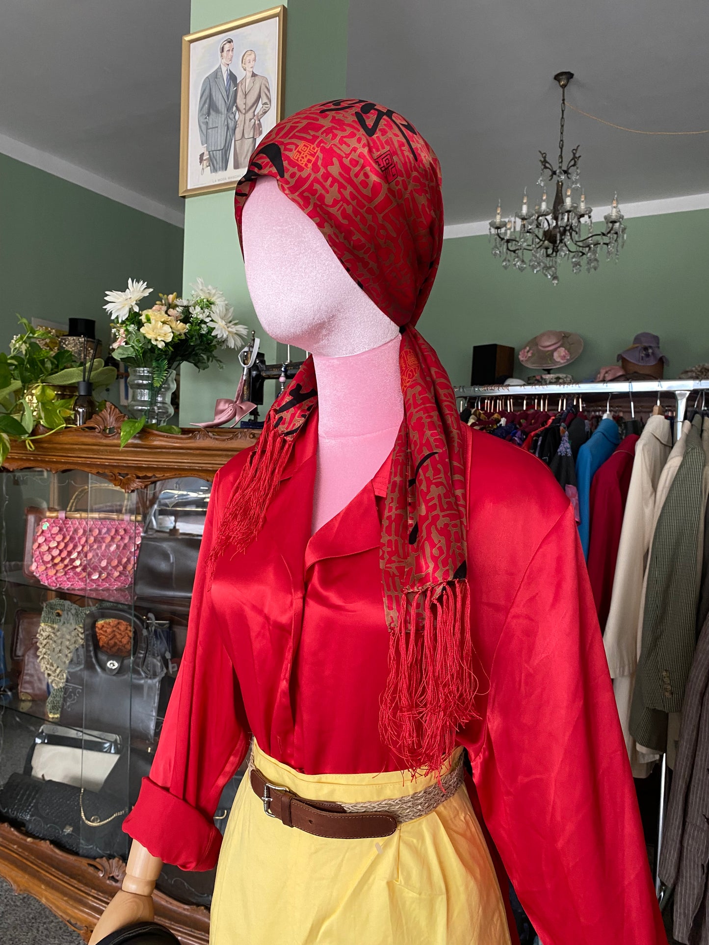 Camicia rossa in raso - TG. 44/46