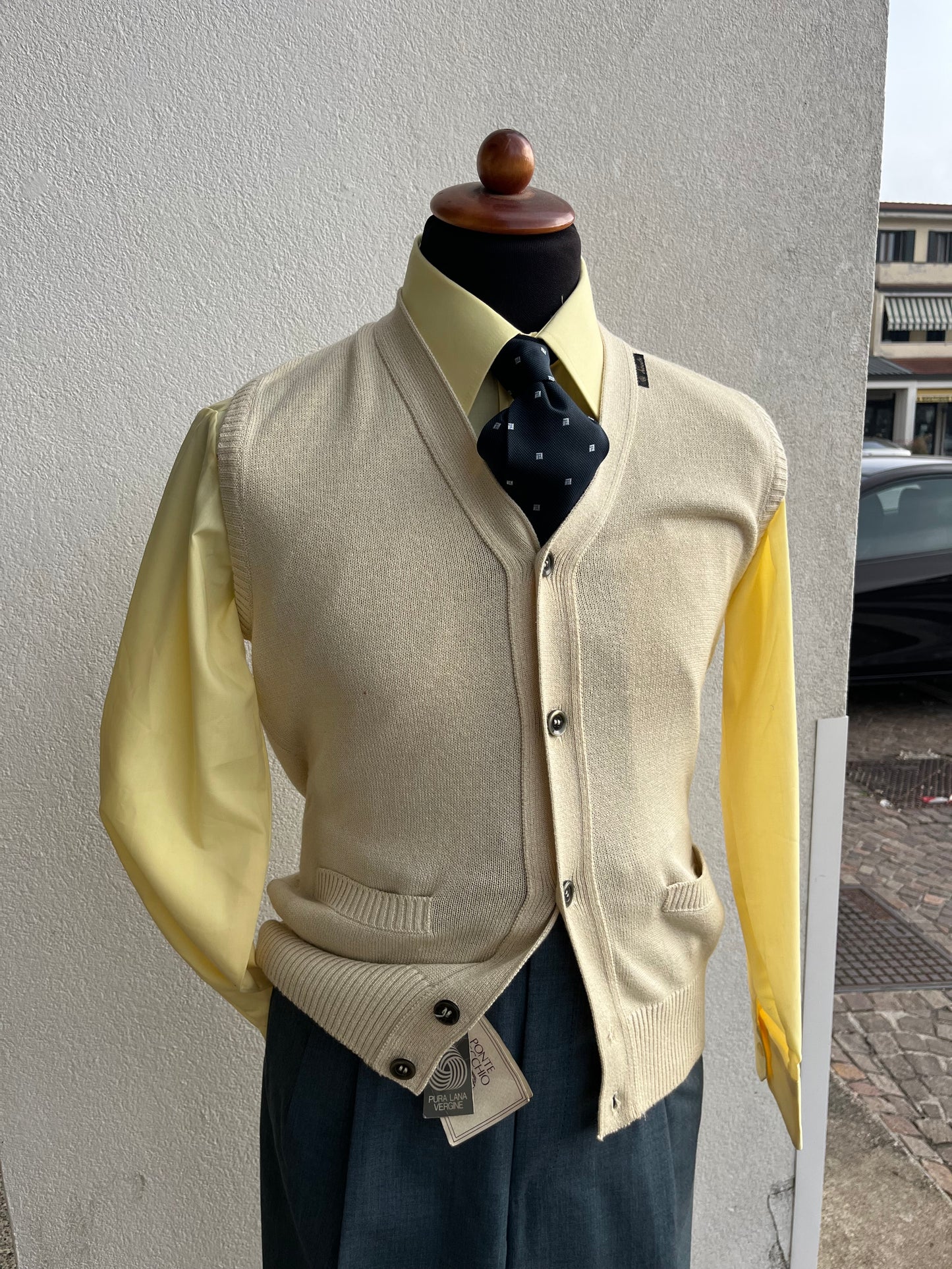 Gilet in maglia anni ‘80 color crema