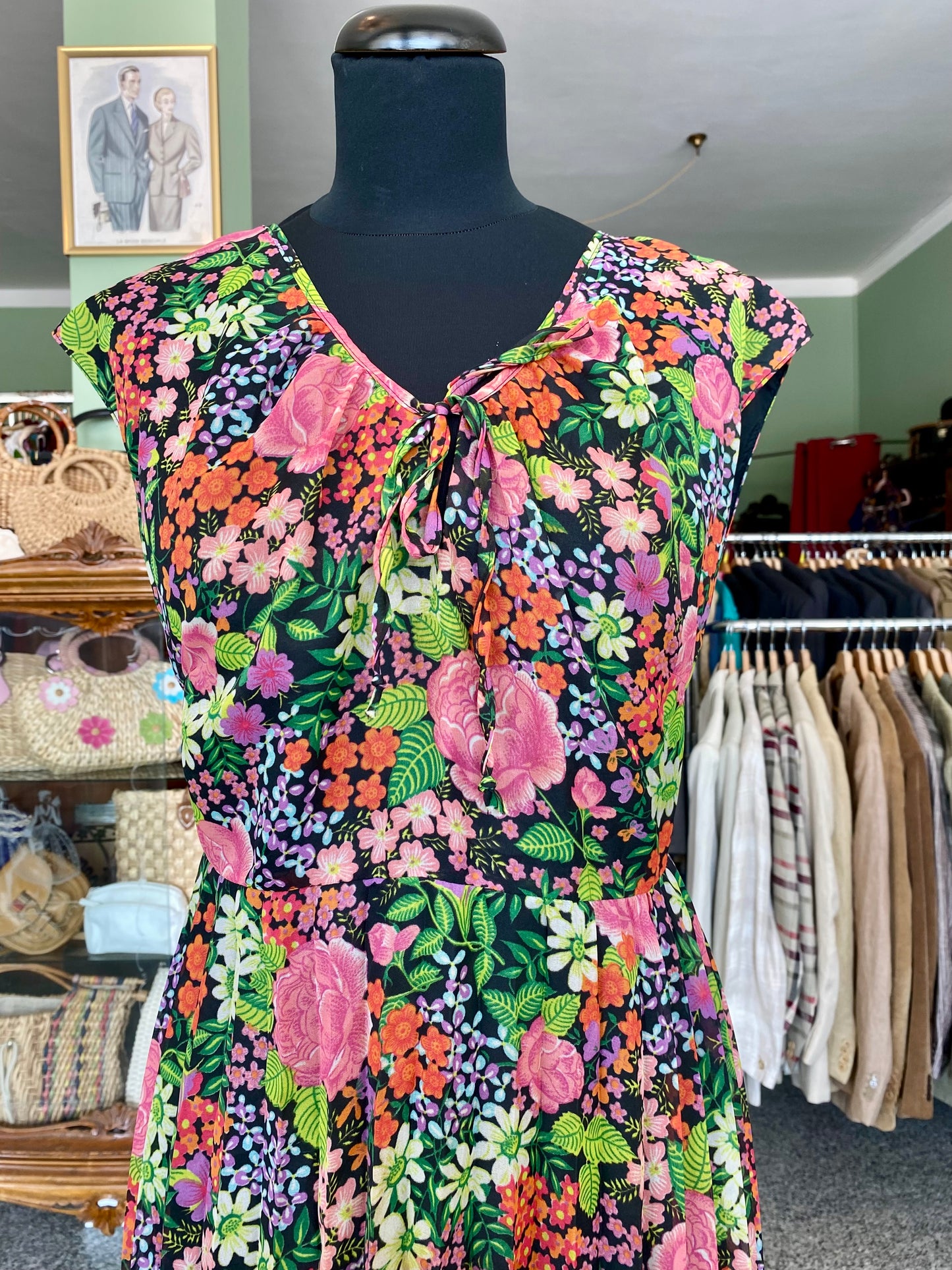 Abito floreale anni '70 "Prato Fiorito"