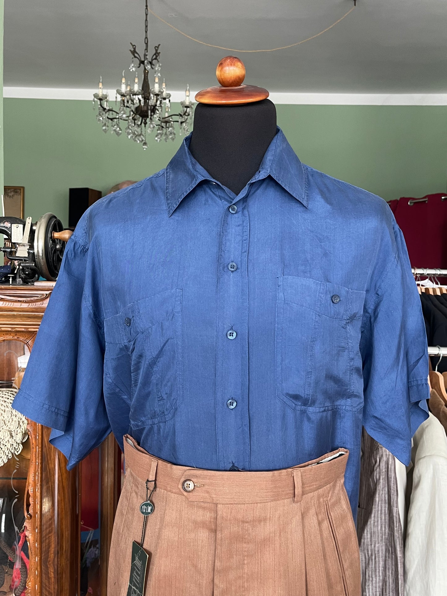 Camicia pura seta a maniche corte tg. M-L