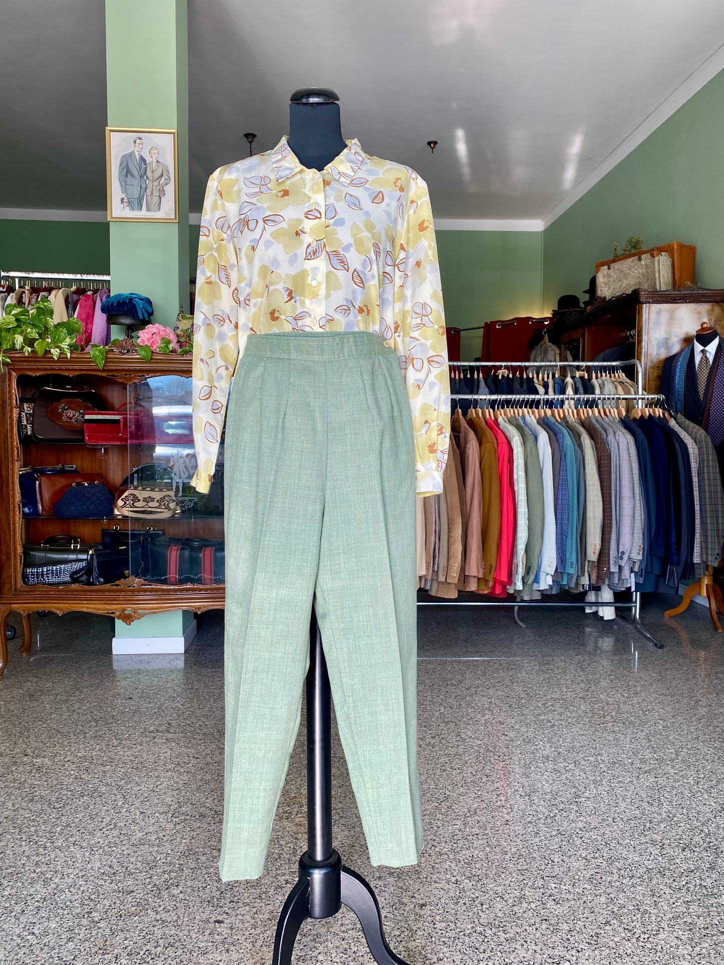 Camicia anni ‘80 stampa floreale stilizzata - TG. 44 circa