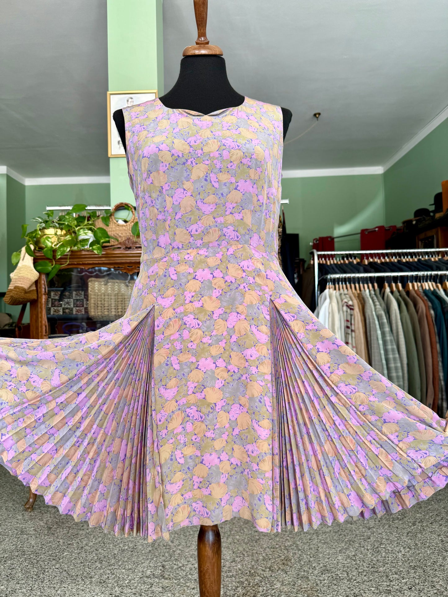 Abito anni ‘60 sartoriale con pieghe a fisarmonica - TG. 42/44 circa
