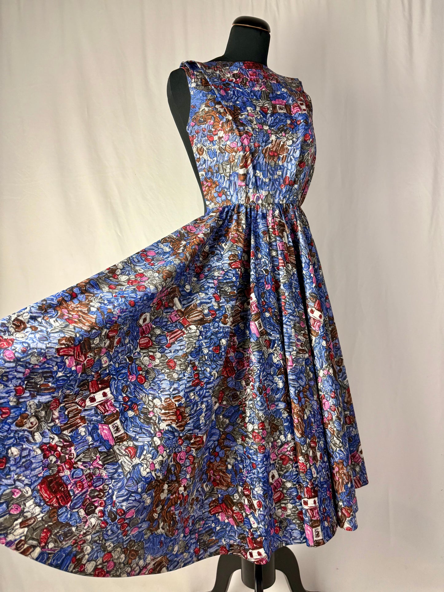 Abito anni ‘50 “Stampa Liberty Blu” – TG. 36